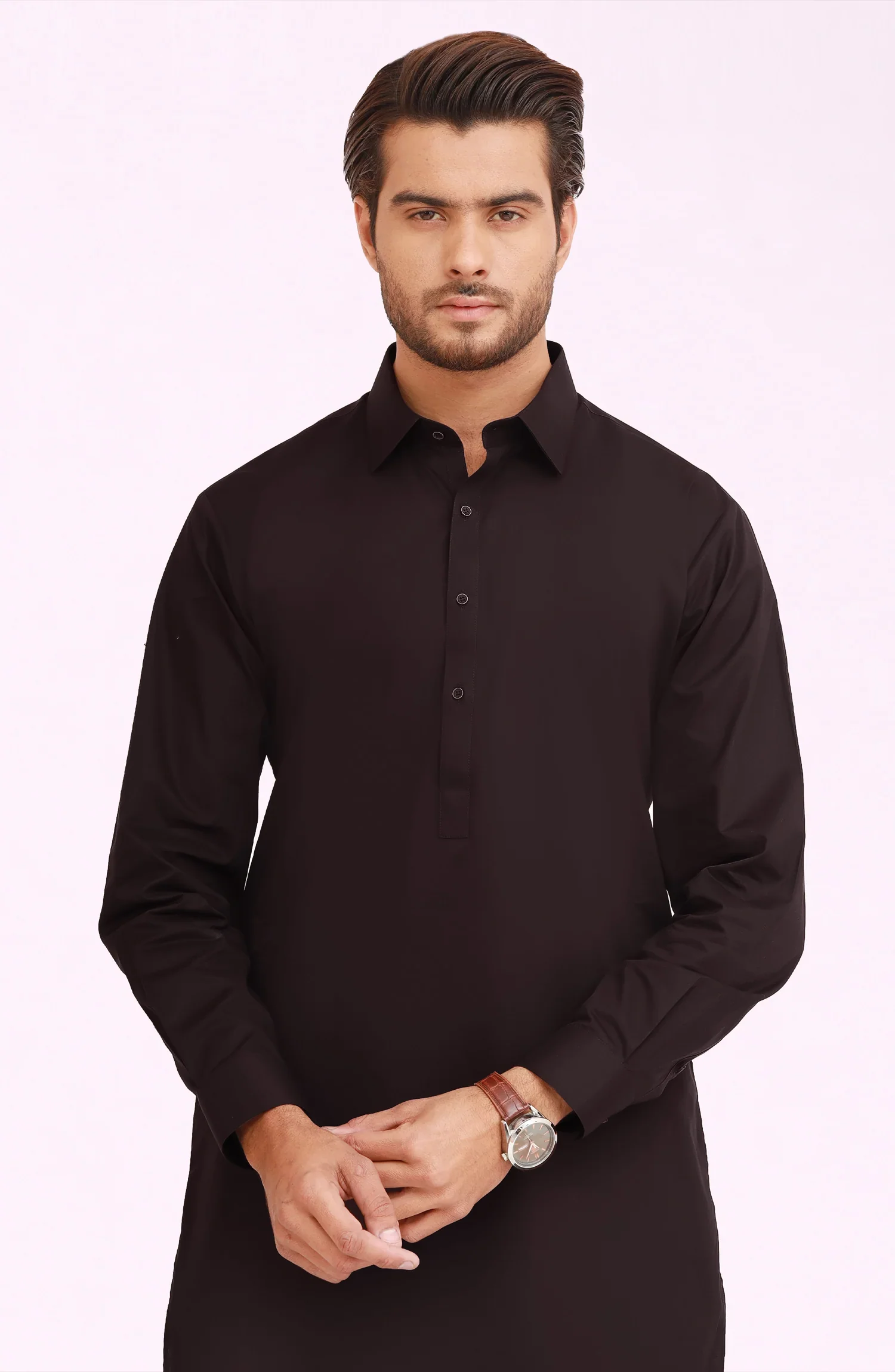CHOCOLATE BROWN 100% COTTON KAMEEZ SHALWAR - Image 2