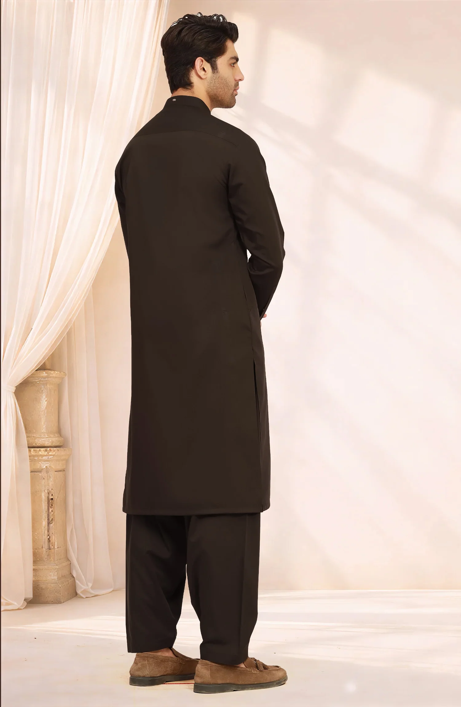 CHOCOLATE-BROWN BLENDED KAMEEZ SHALWAR - Image 6