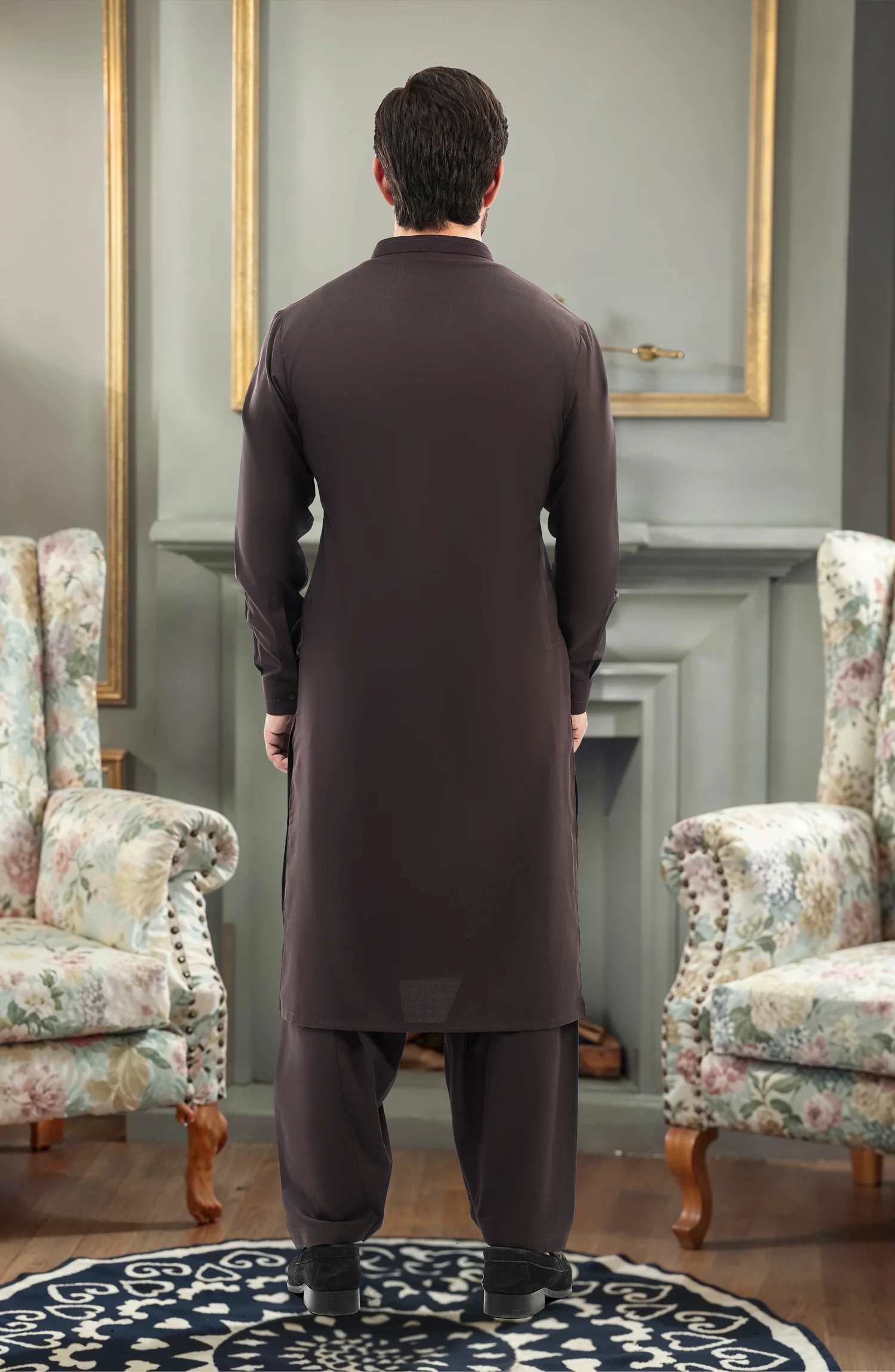 CHOCOLTE BROWN BLENDED KAMEEZ SHALWAR - Image 5