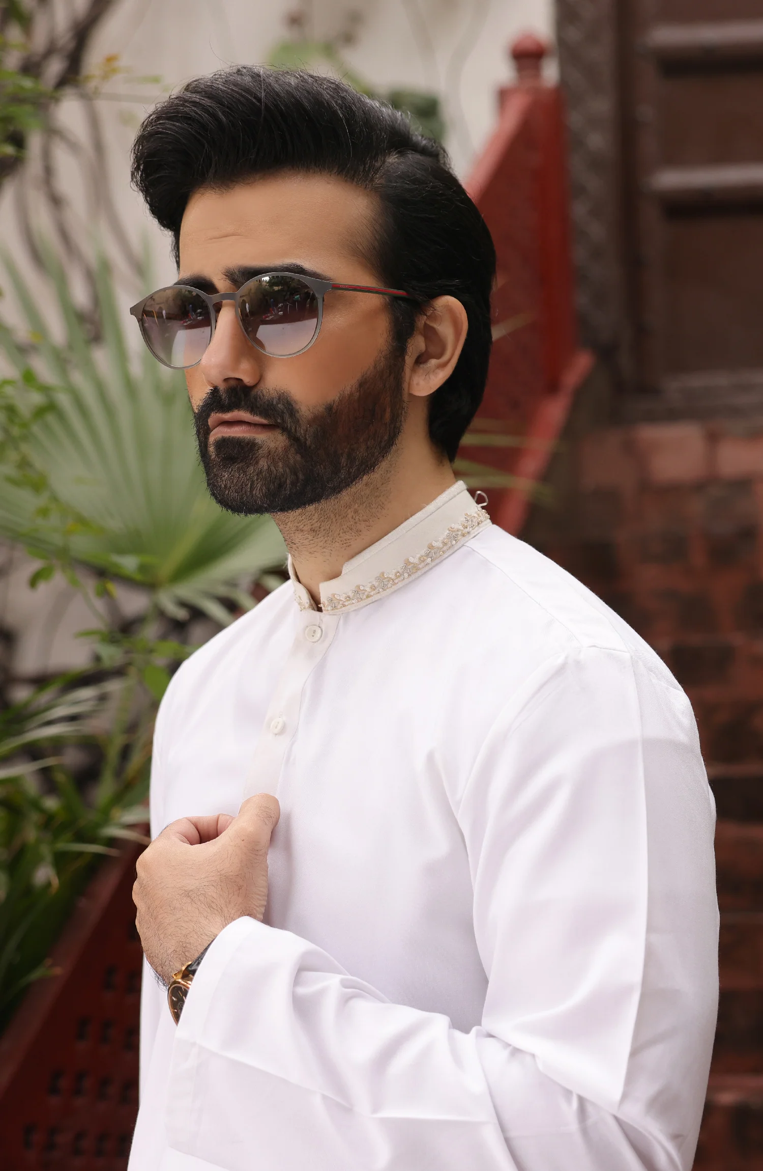 EID FESTIVE'22 MEN KAMEEZ SHALWAR SEMI FORMAL OFF WHITE - Image 3