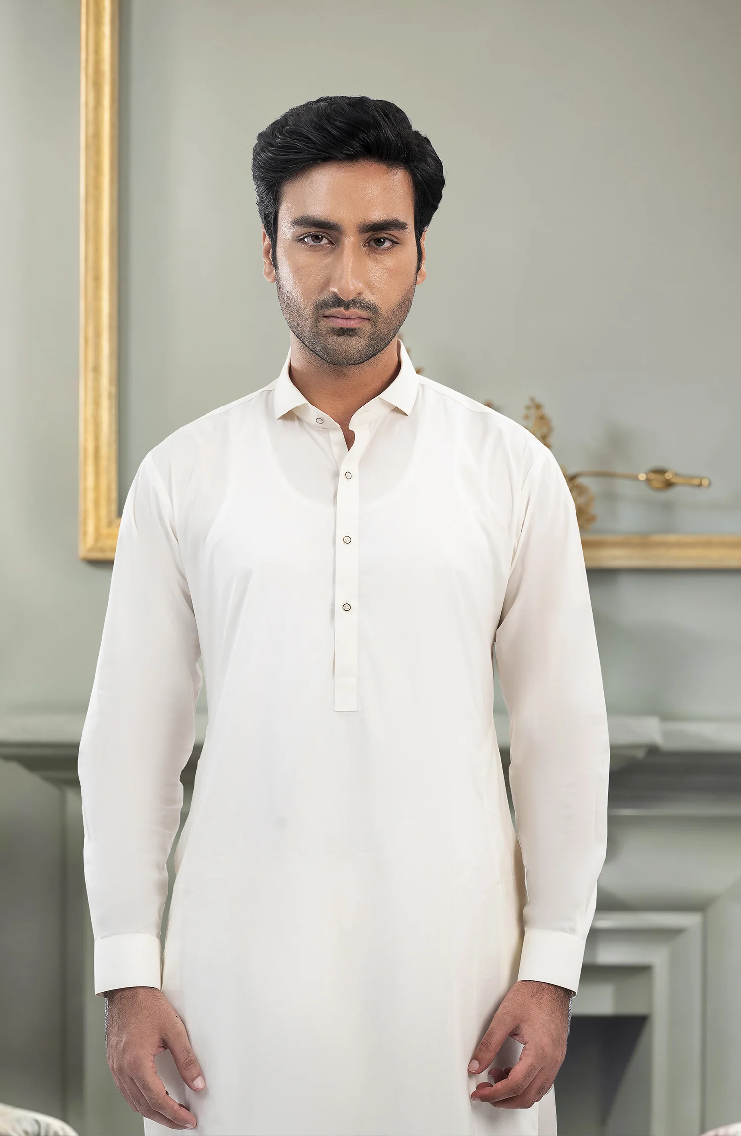 CREAM 100% COTTON KAMEEZ SHALWAR - Image 2