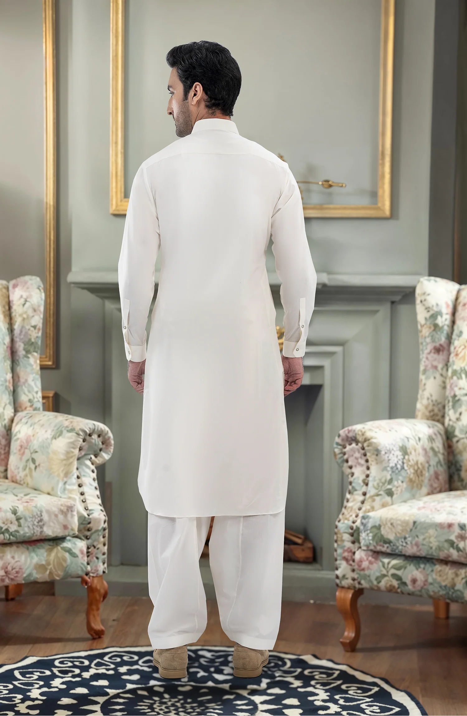 CREAM 100% COTTON KAMEEZ SHALWAR - Image 5