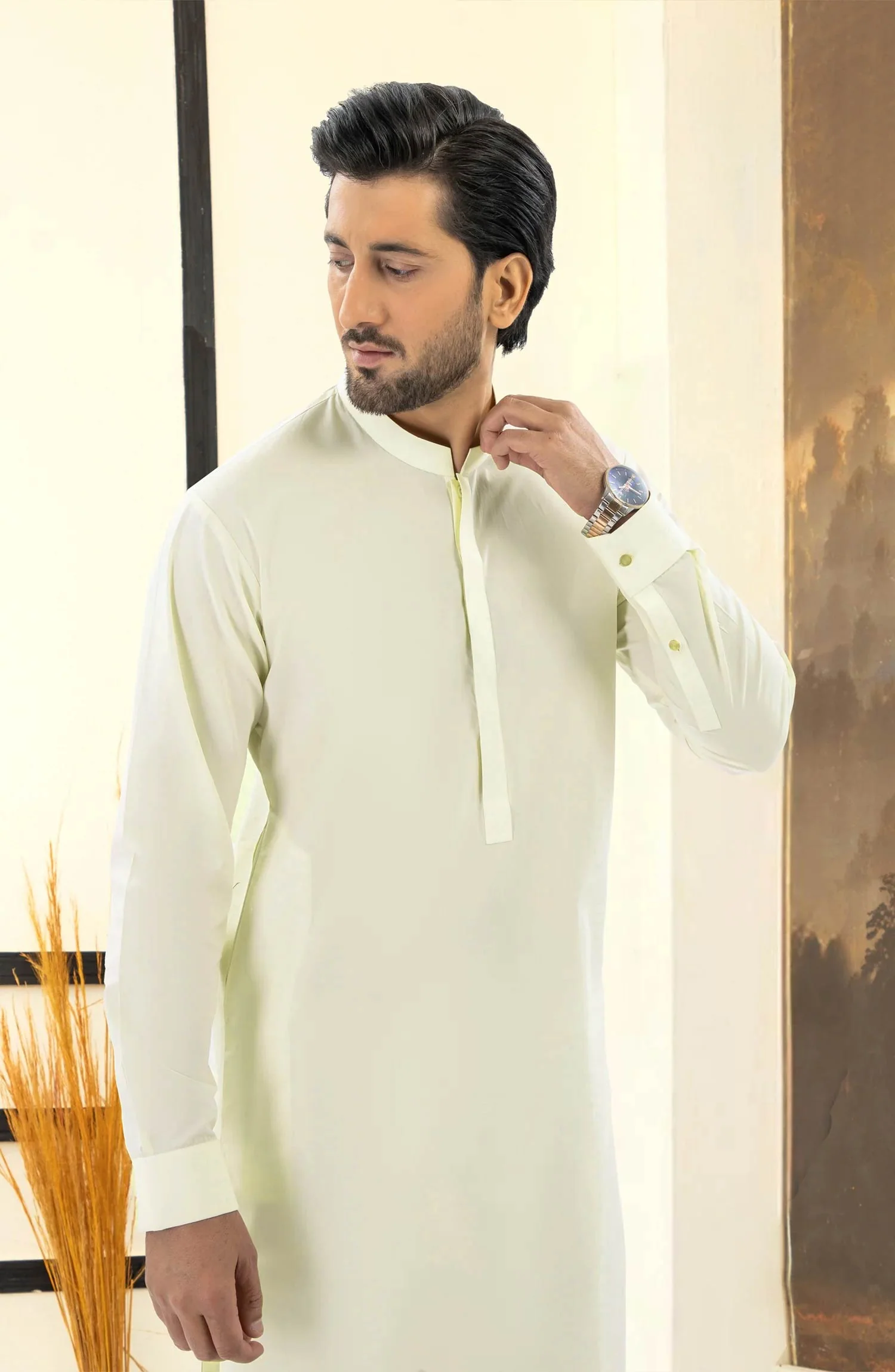 CREAM 100% COTTON KAMEEZ SHALWAR - Image 2