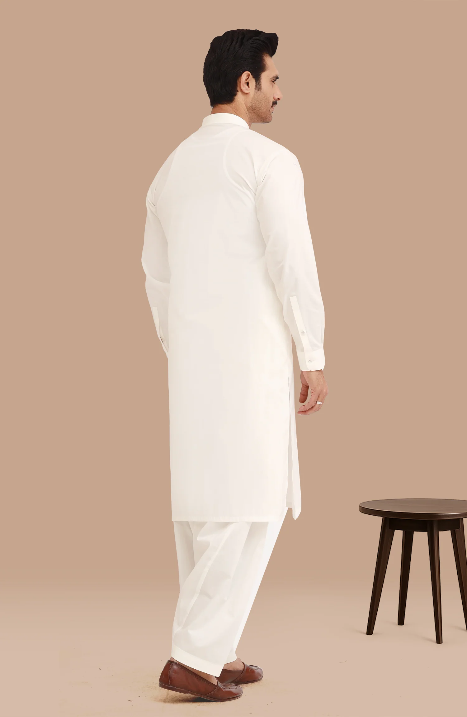 CREAM 100% COTTON KAMEEZ SHALWAR - Image 2