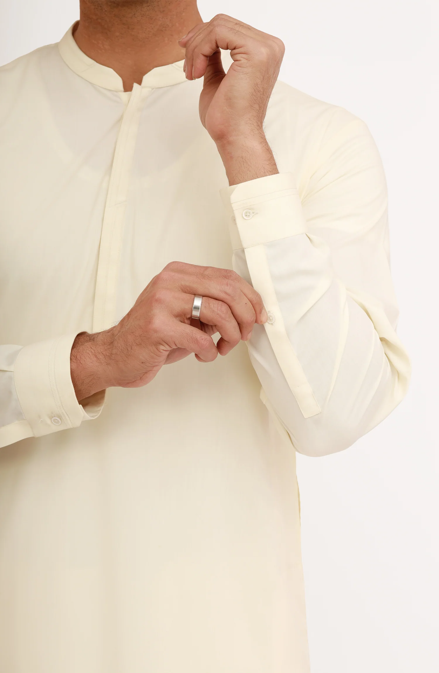 CREAM BLENDED EMBROIDERED KAMEEZ SHALWAR - Image 7