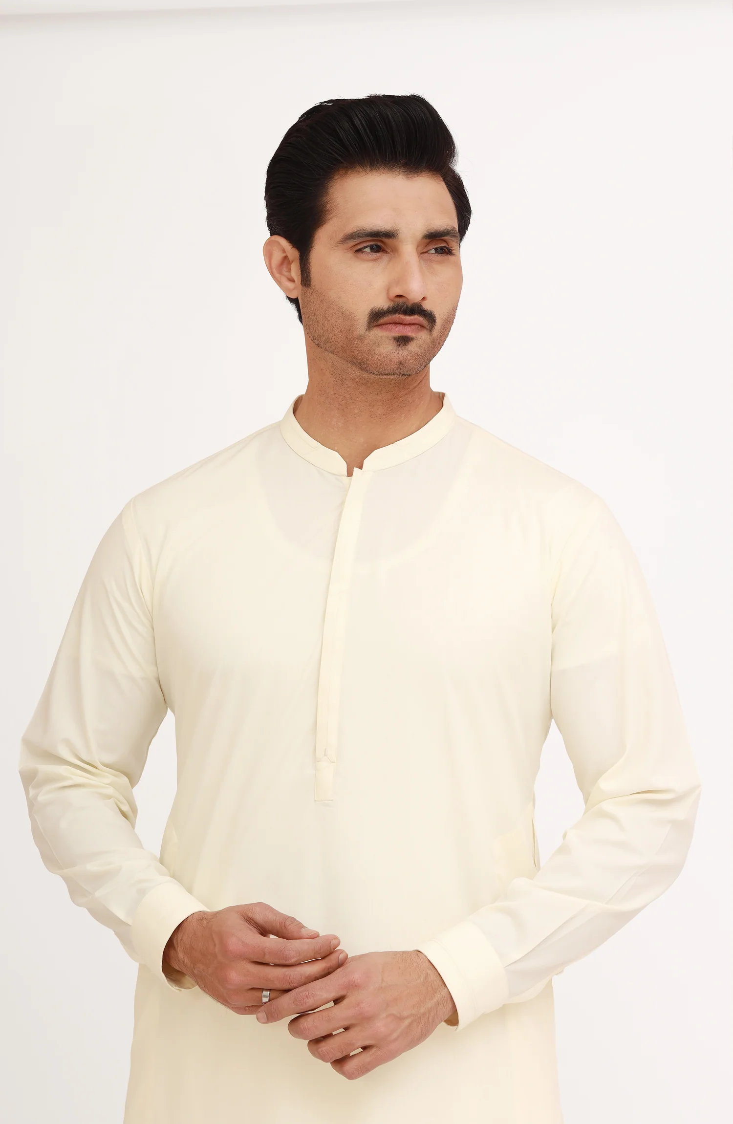 CREAM BLENDED EMBROIDERED KAMEEZ SHALWAR - Image 8