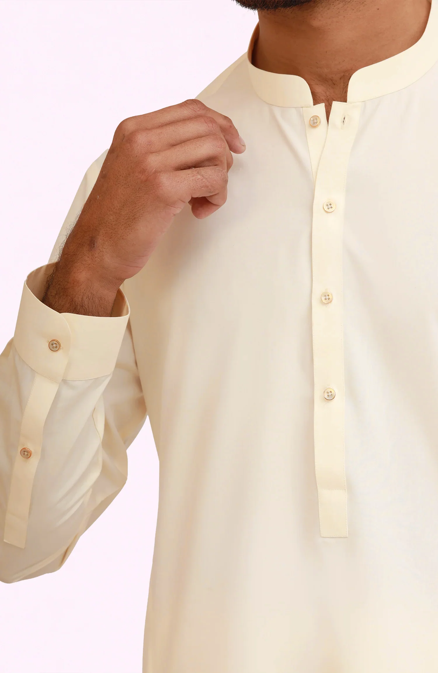 CREAM BLENDED KAMEEZ SHALWAR - Image 5