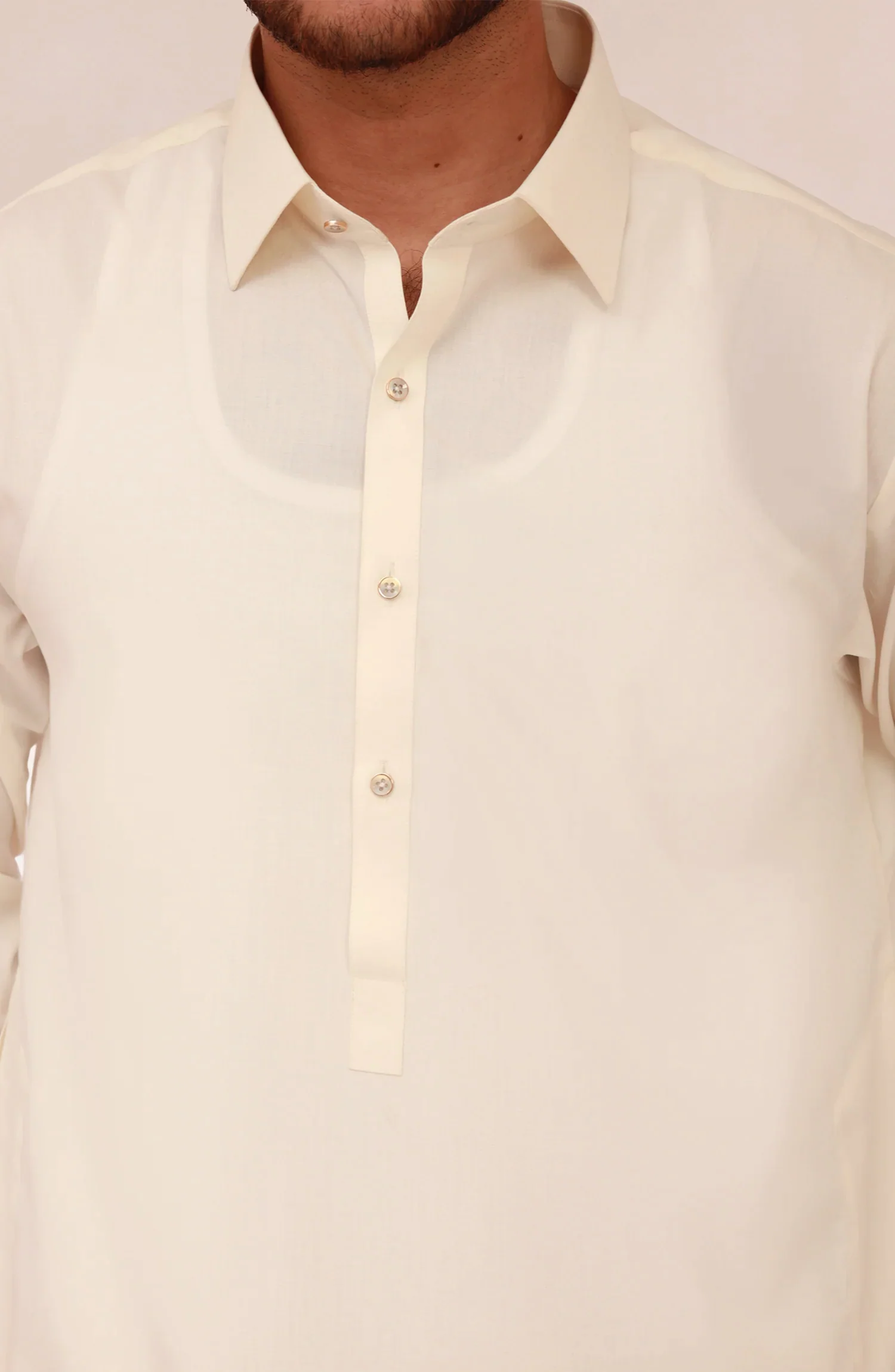 CREAM BLENDED KAMEEZ SHALWAR - Image 2