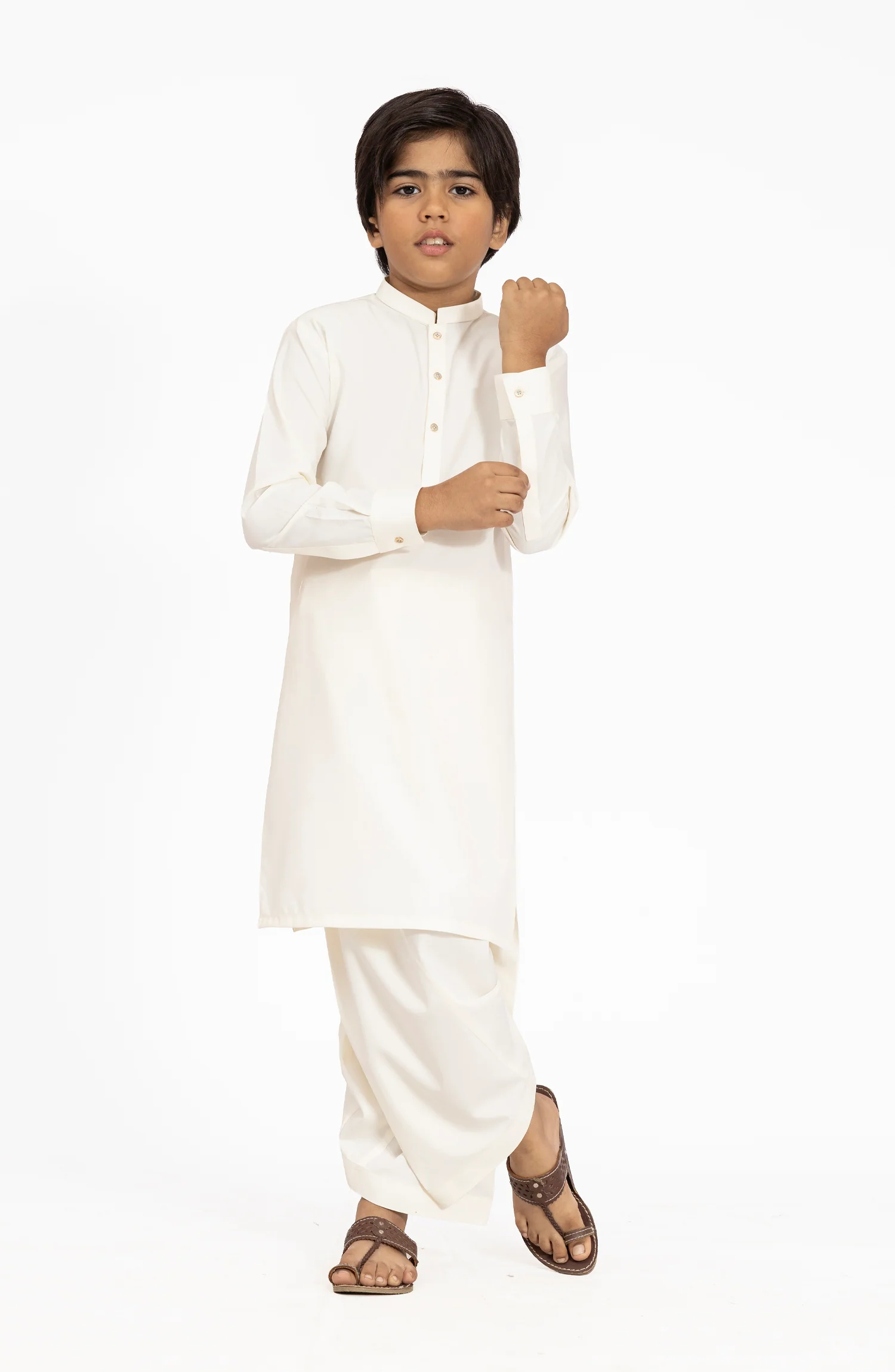 CREAM BLENDED KAMEEZ SHALWAR - Image 8
