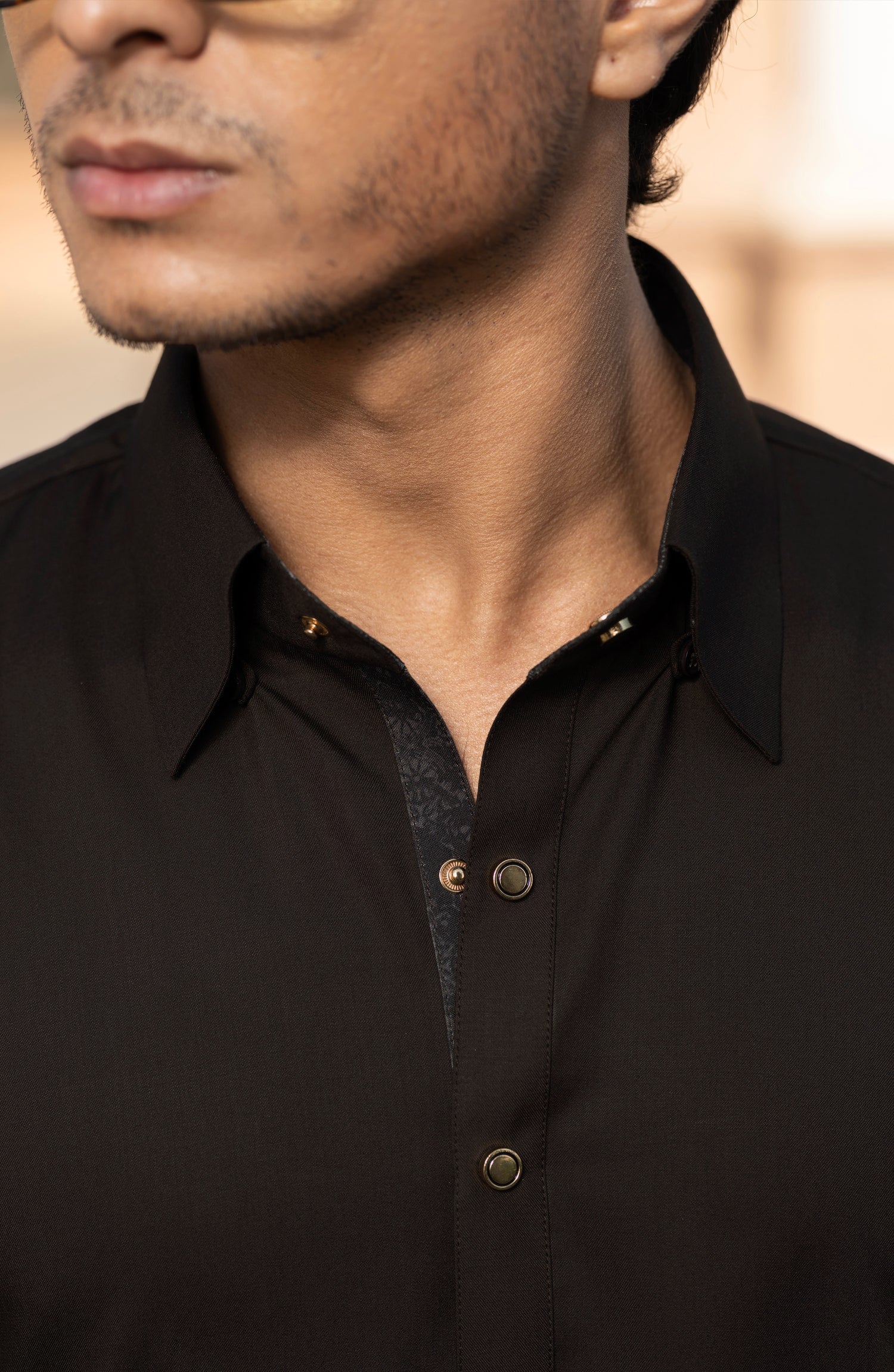 DARK-BROWN BLENDED KAMEEZ SHALWAR - Image 6