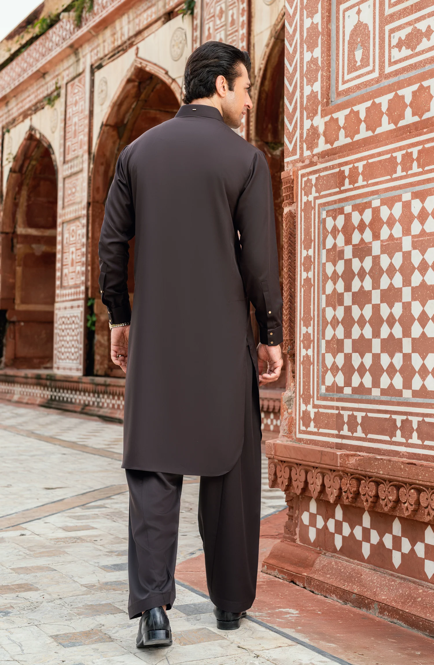 DARK-CHOCOLATE BLENDED KAMEEZ SHALWAR - Image 10