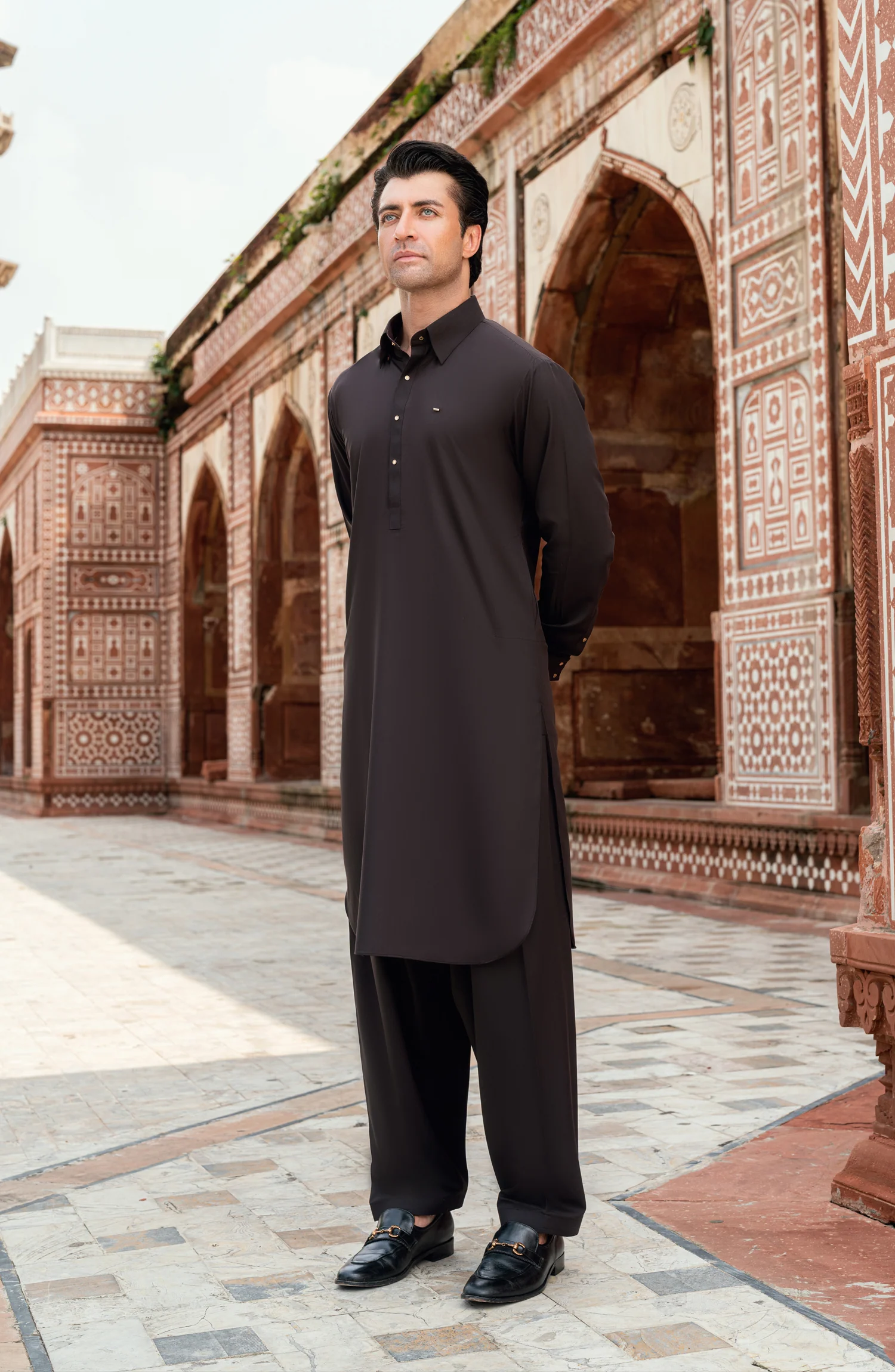 DARK-CHOCOLATE BLENDED KAMEEZ SHALWAR - Image 11