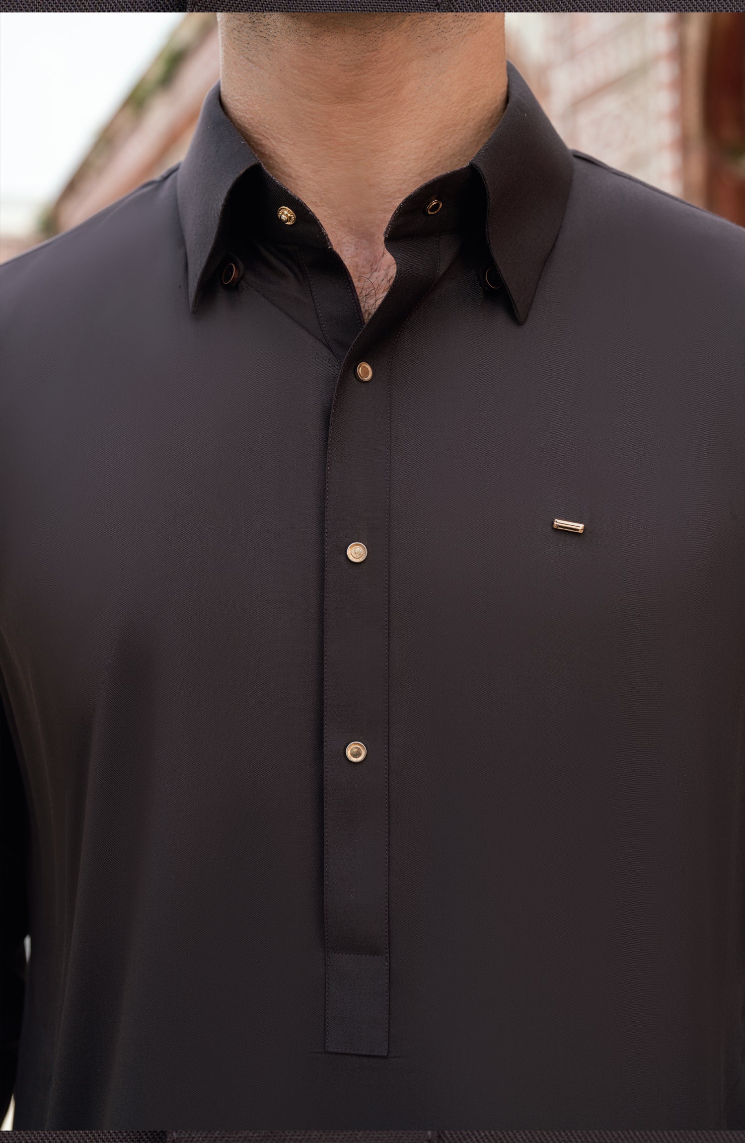DARK-CHOCOLATE BLENDED KAMEEZ SHALWAR - Image 7