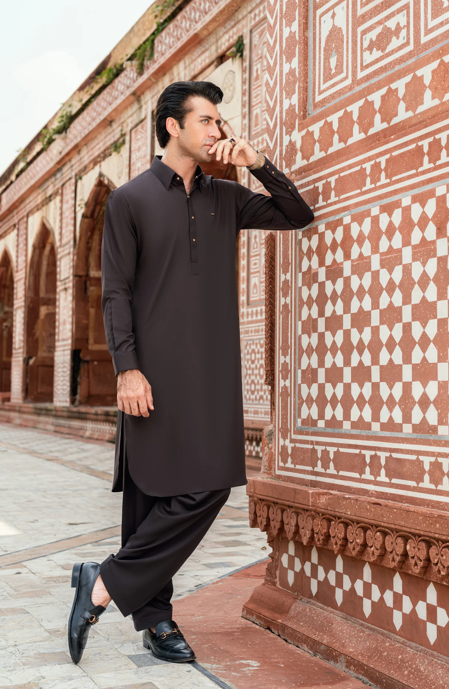 DARK-CHOCOLATE BLENDED KAMEEZ SHALWAR - Image 9