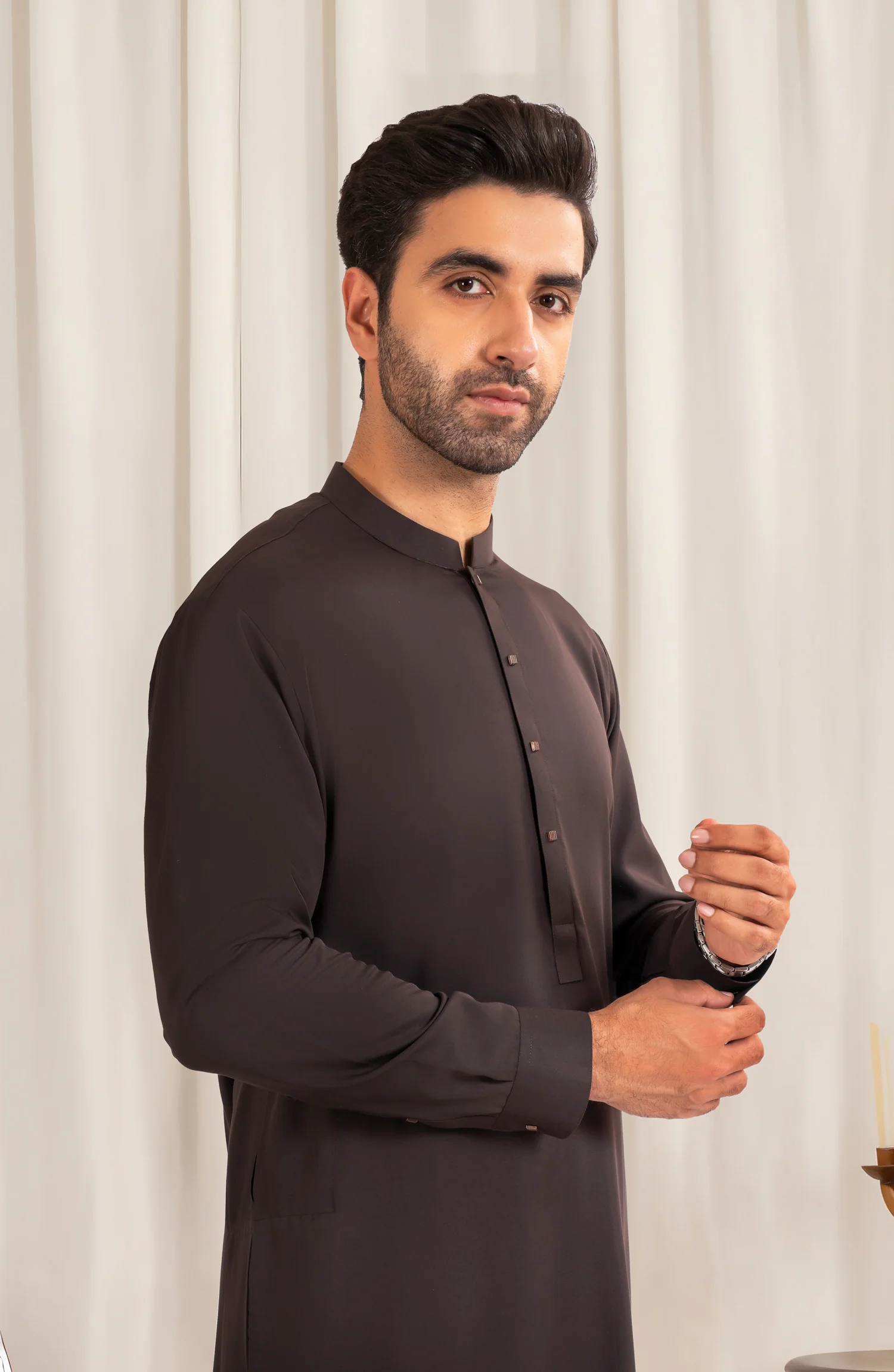 DARK CHOCOLATE BLENDED KAMEEZ SHALWAR - Image 4