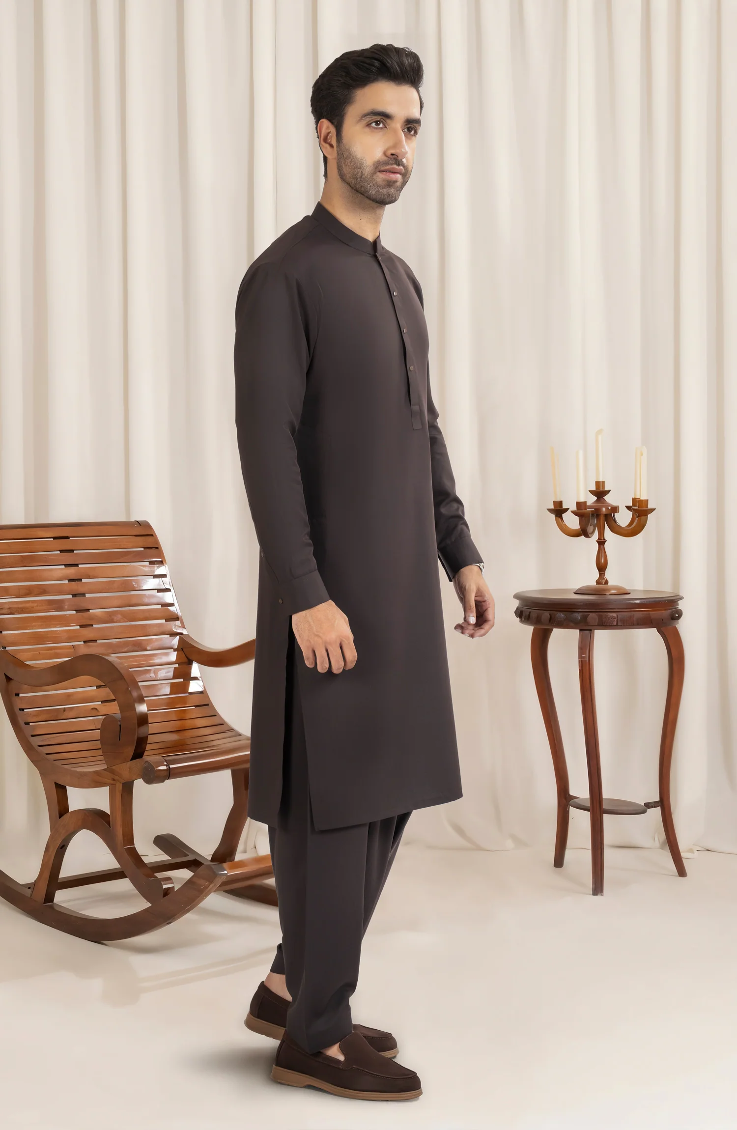 DARK CHOCOLATE BLENDED KAMEEZ SHALWAR - Image 6