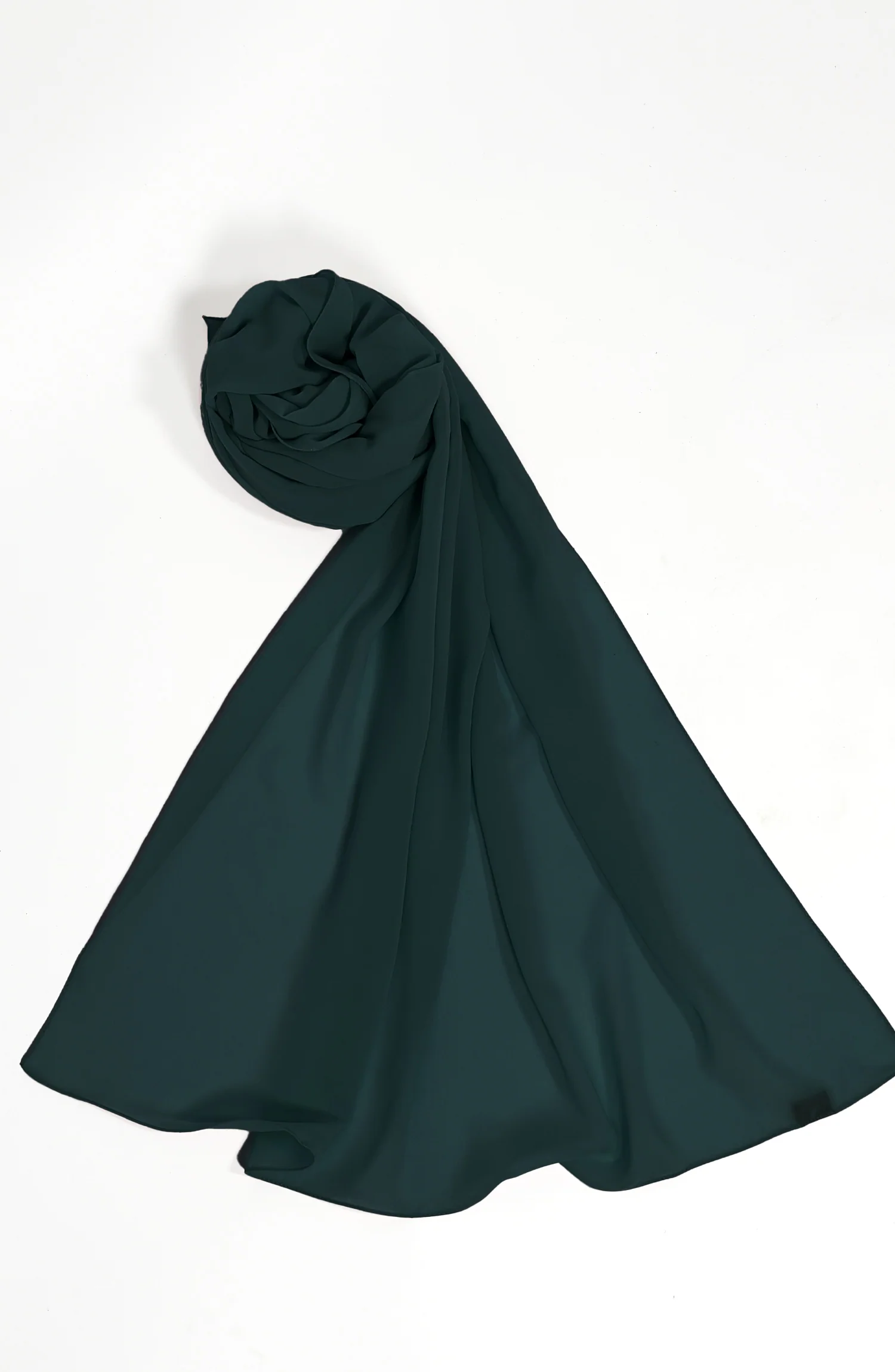 DARK GREEN KOREAN CHIFFON STOLE - Image 3