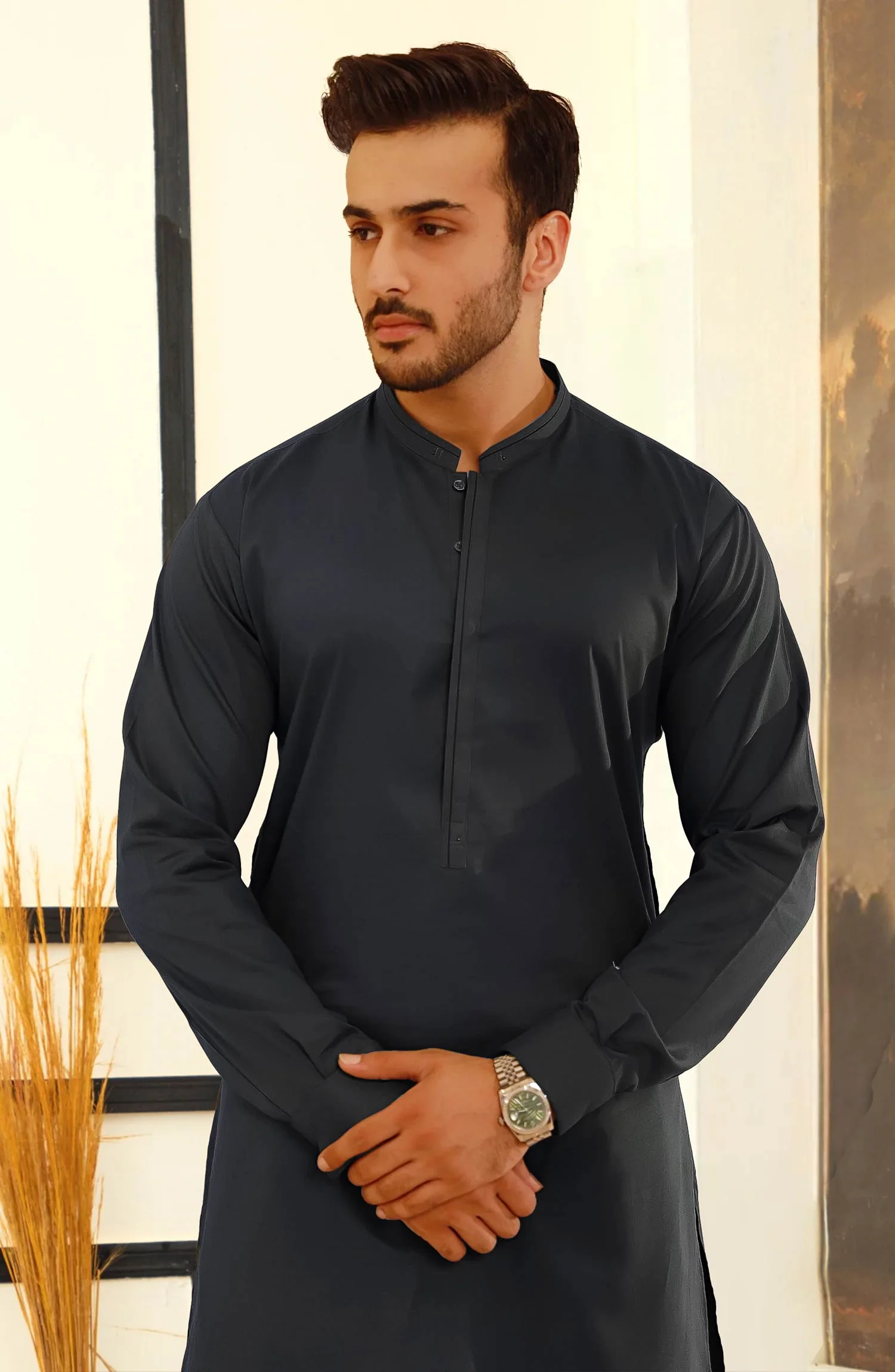 DARK GREY 100% COTTON KAMEEZ SHALWAR - Image 2