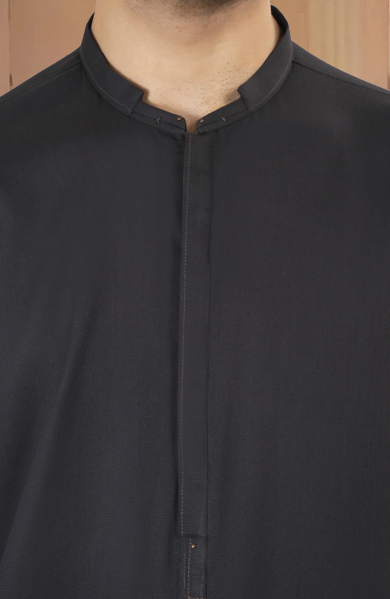 DARK-GREY BLENDED KAMEEZ SHALWAR - Image 3