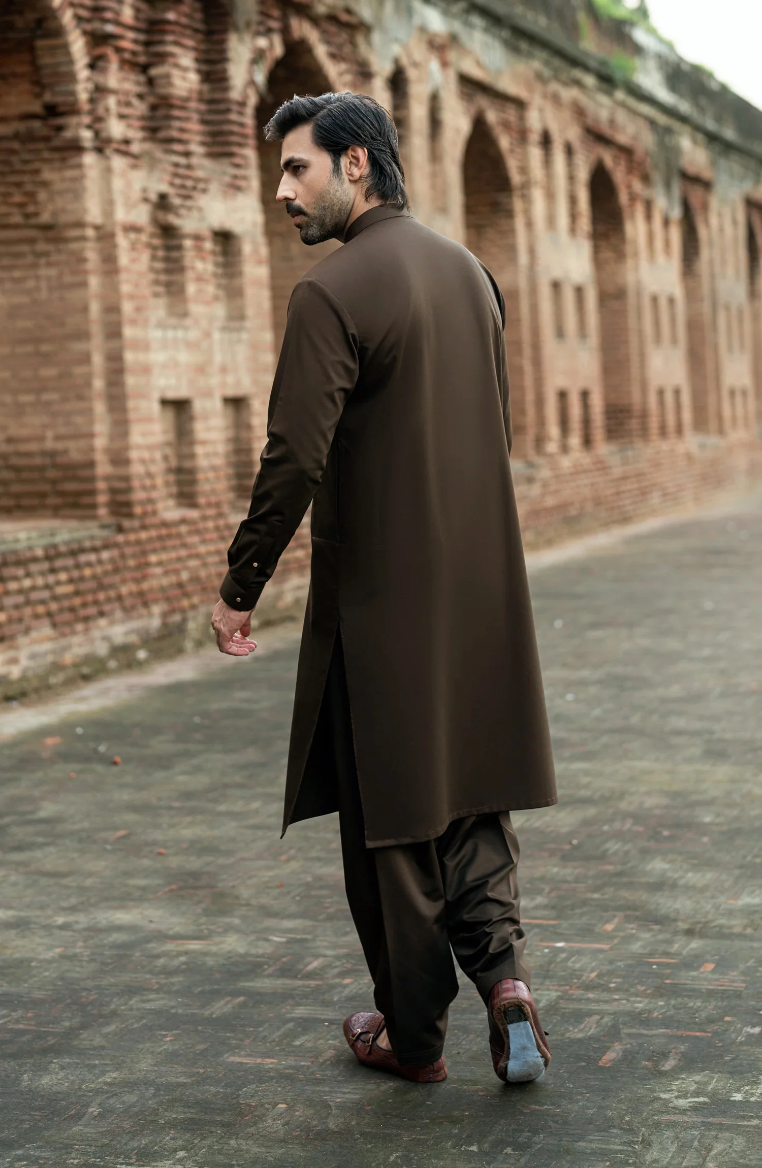 DARK-GREY BLENDED KAMEEZ SHALWAR - Image 5