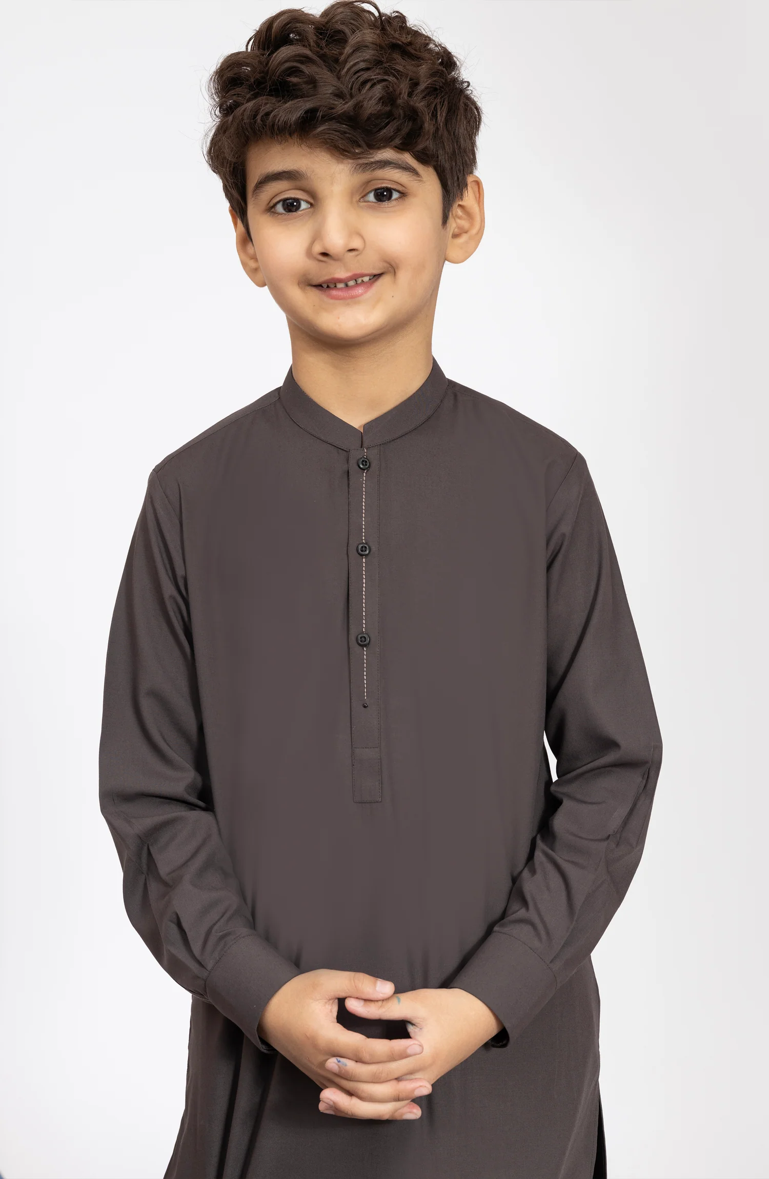 DARK-GREY BLENDED KURTA PYJAMA - Image 4