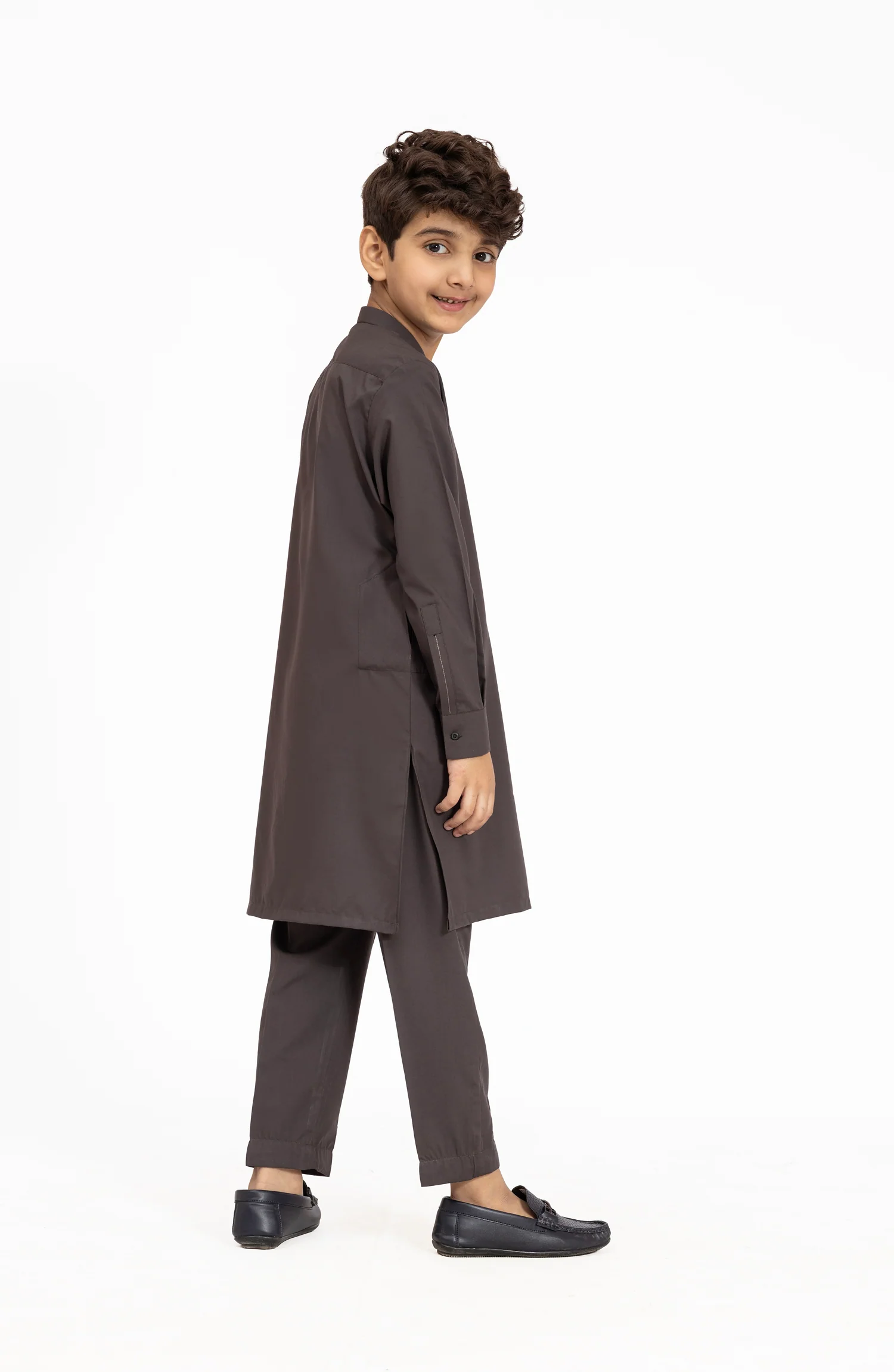 DARK-GREY BLENDED KURTA PYJAMA - Image 7