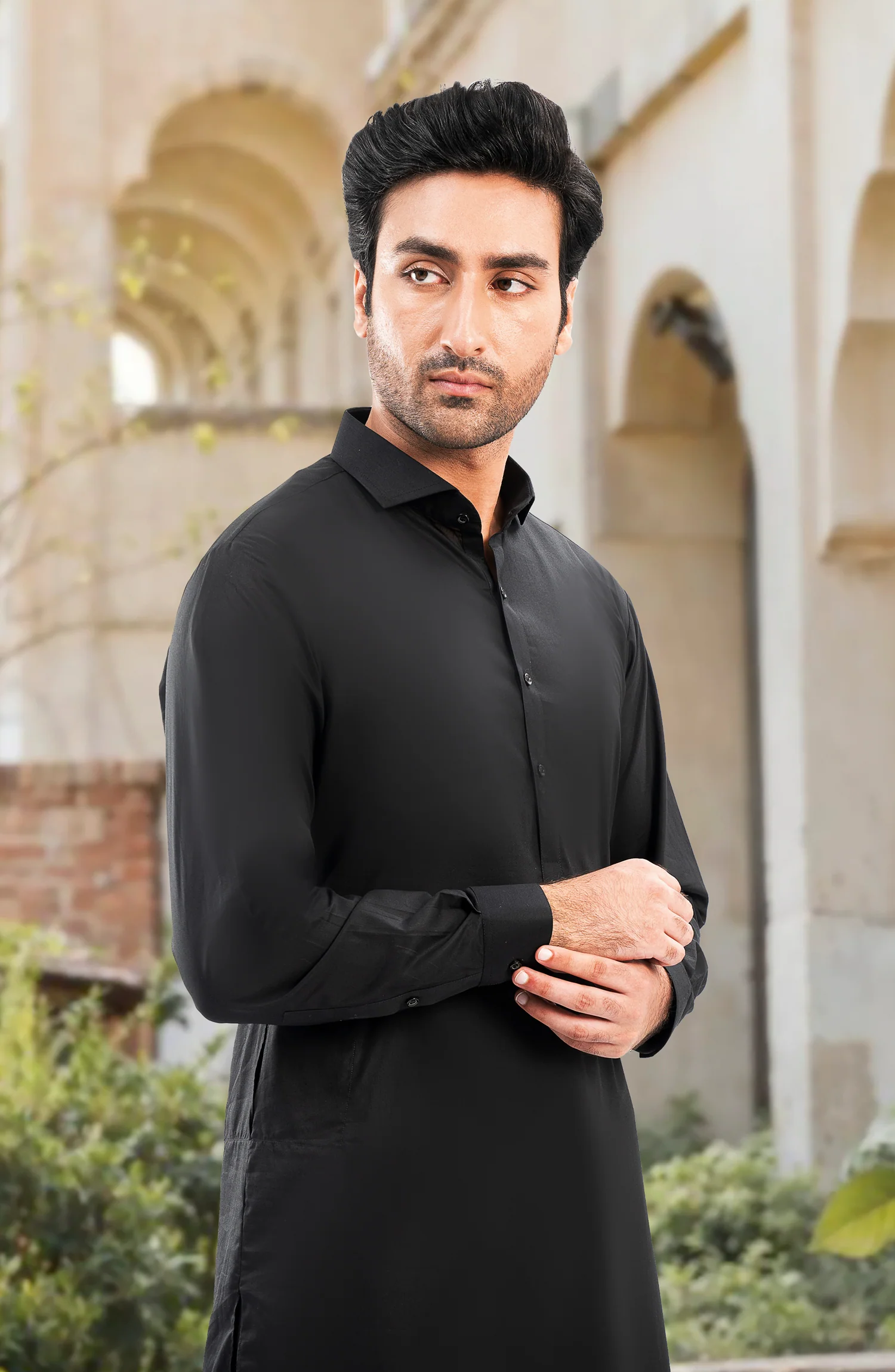 DARK OLIVE 100%COTTON KAMEEZ SHALWAR - Image 2
