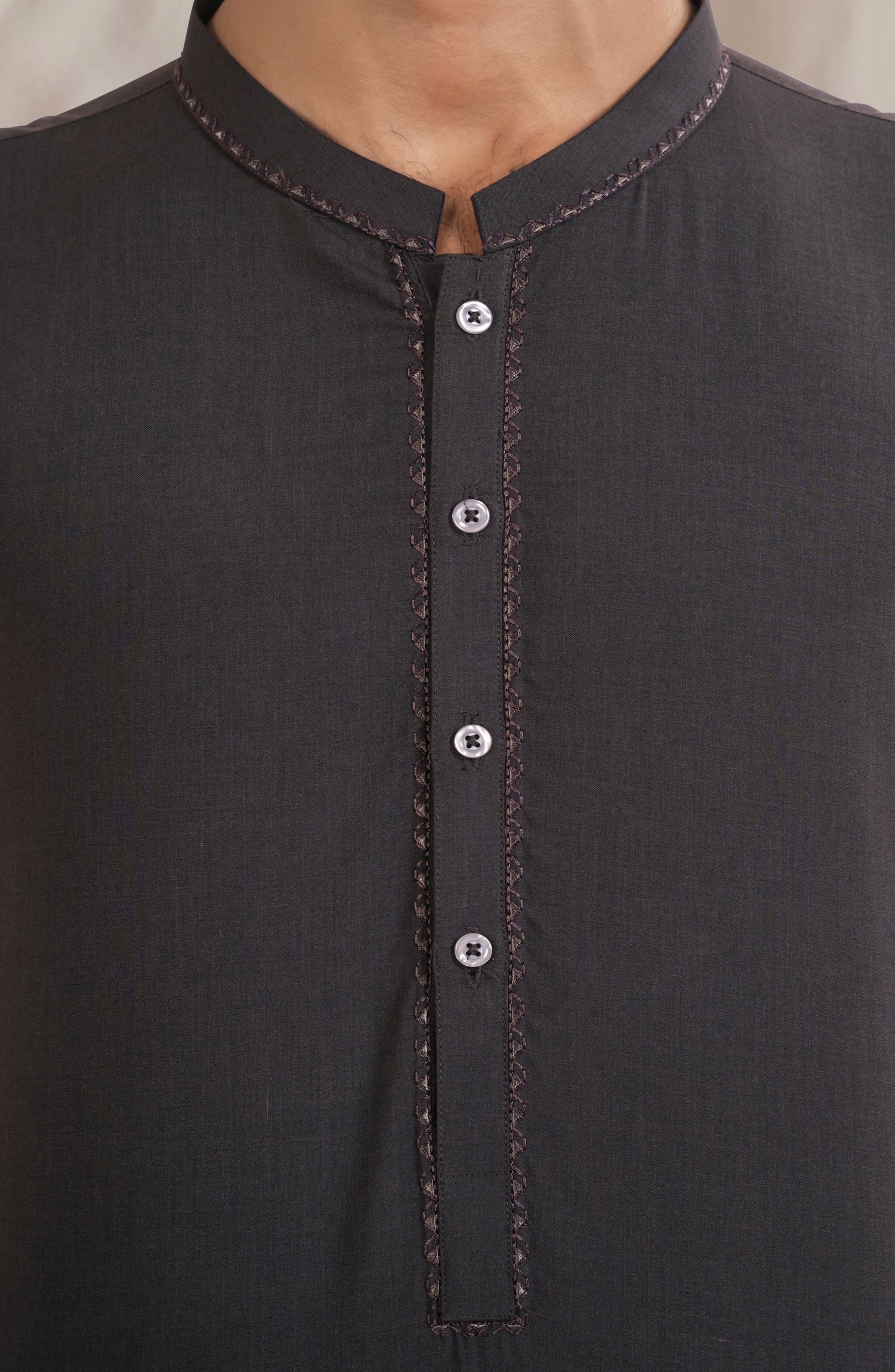 DARK ONYX BLENDED EMBROIDERED KAMEEZ SHALWAR - Image 2