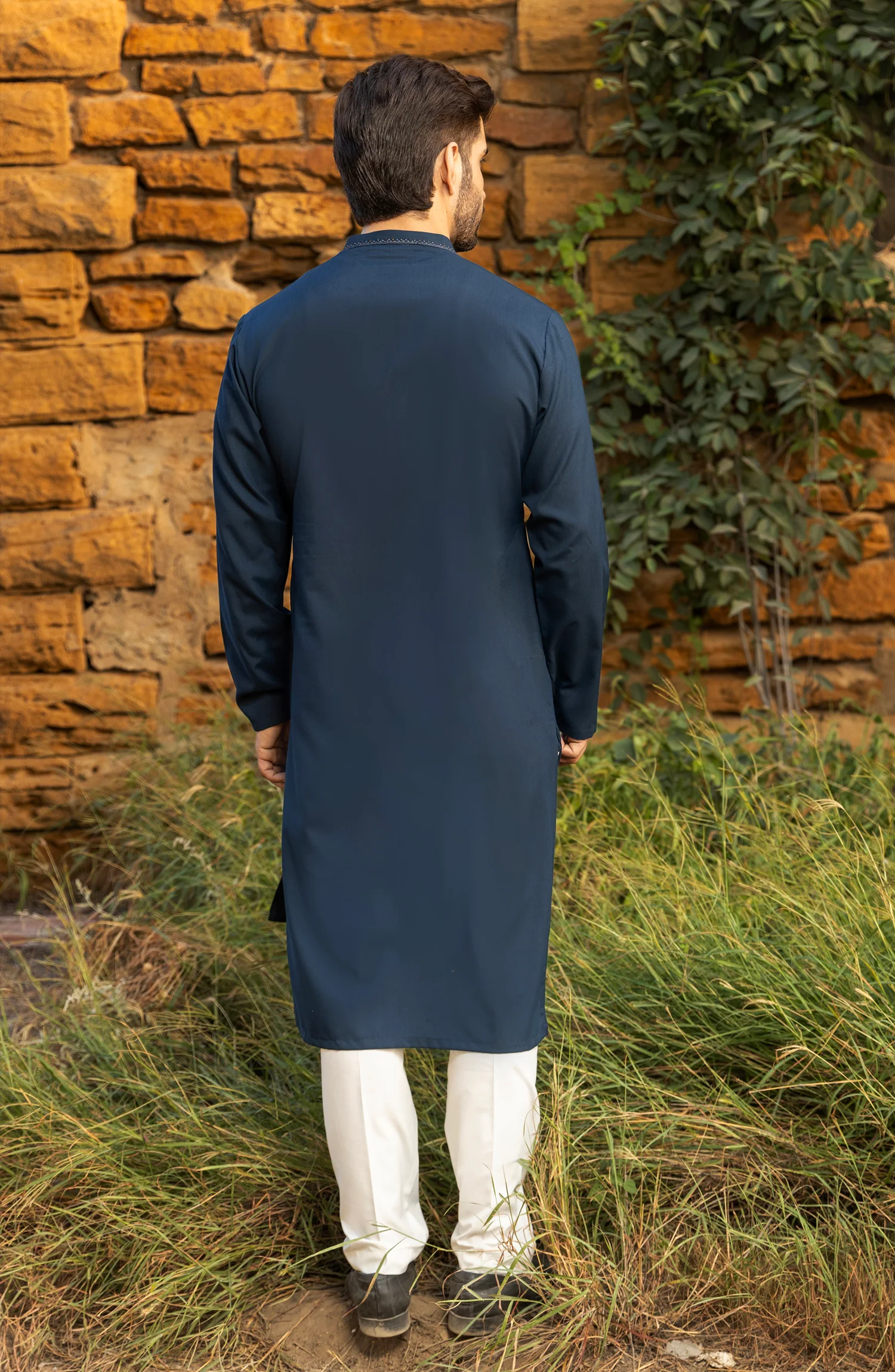 DEEP BLUE SEMI FORMAL KURTA - Image 3