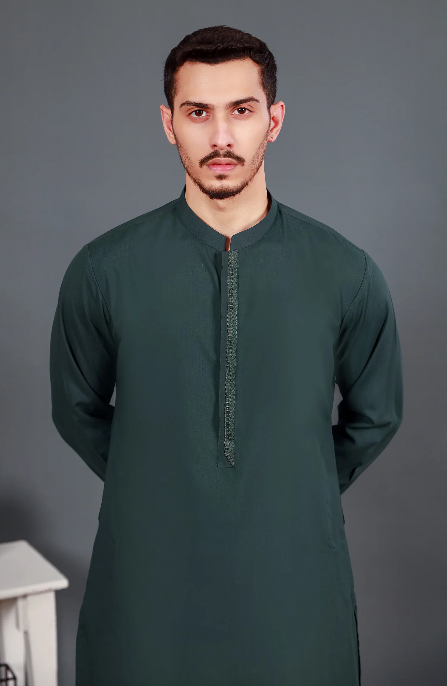 DEEP TEAL SEMI FORMAL KURTA - Image 2