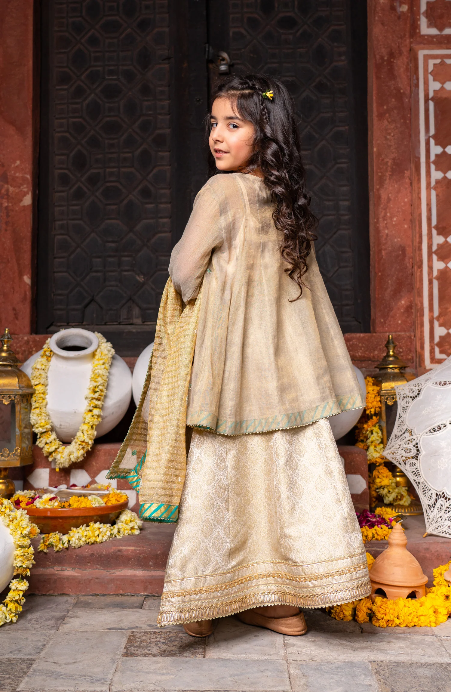 EID FESTIVE'22 GIRLS 3PC STITCHED SUIT - Image 2