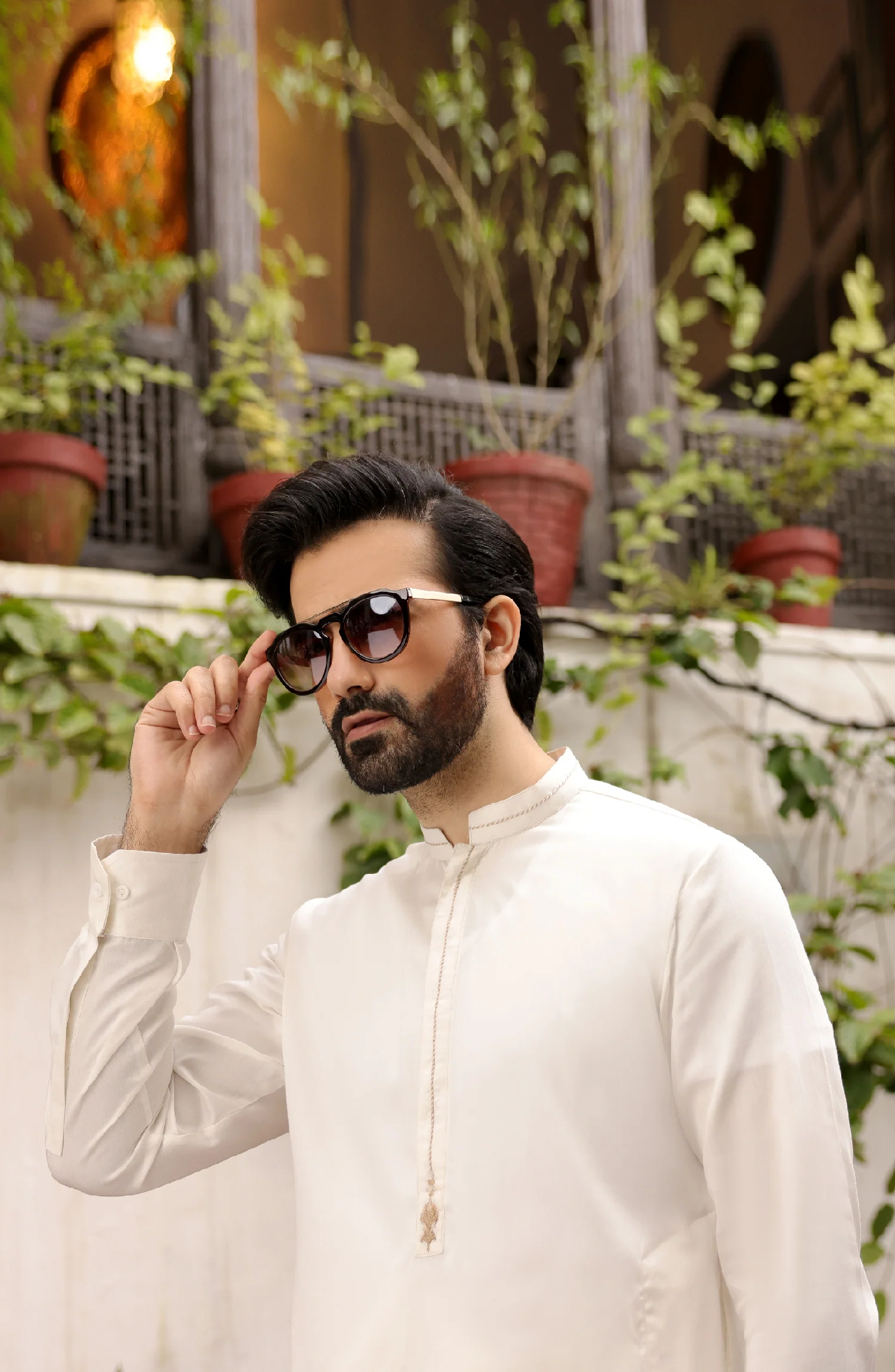 EID FESTIVE'22 MEN KAMEEZ SHALWAR FORMAL OFF WHITE - Image 2