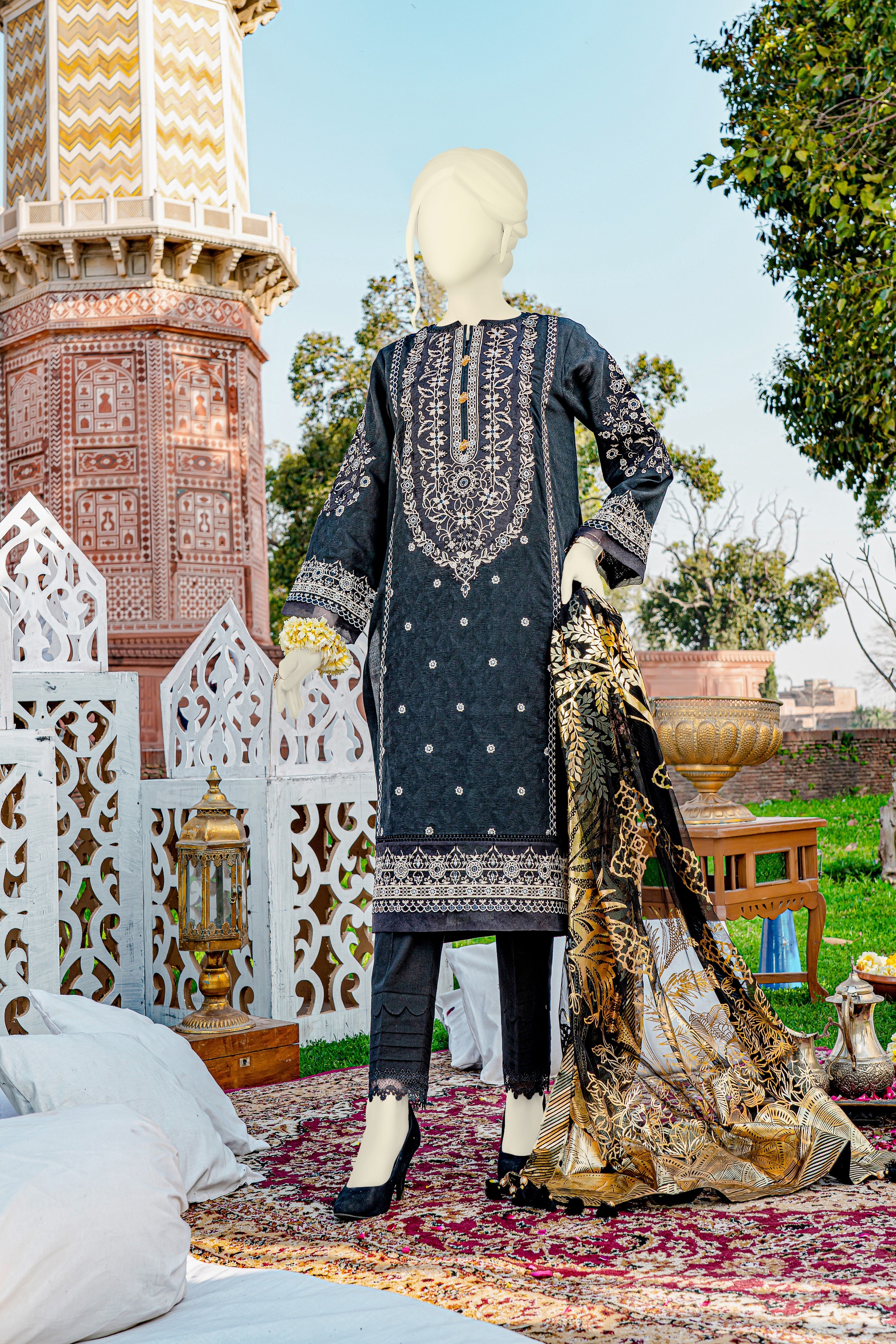 EID FESTIVE'22 NARGIS EMBROIDERED PRINTED JACQUARD 3PC UNSTITCHED