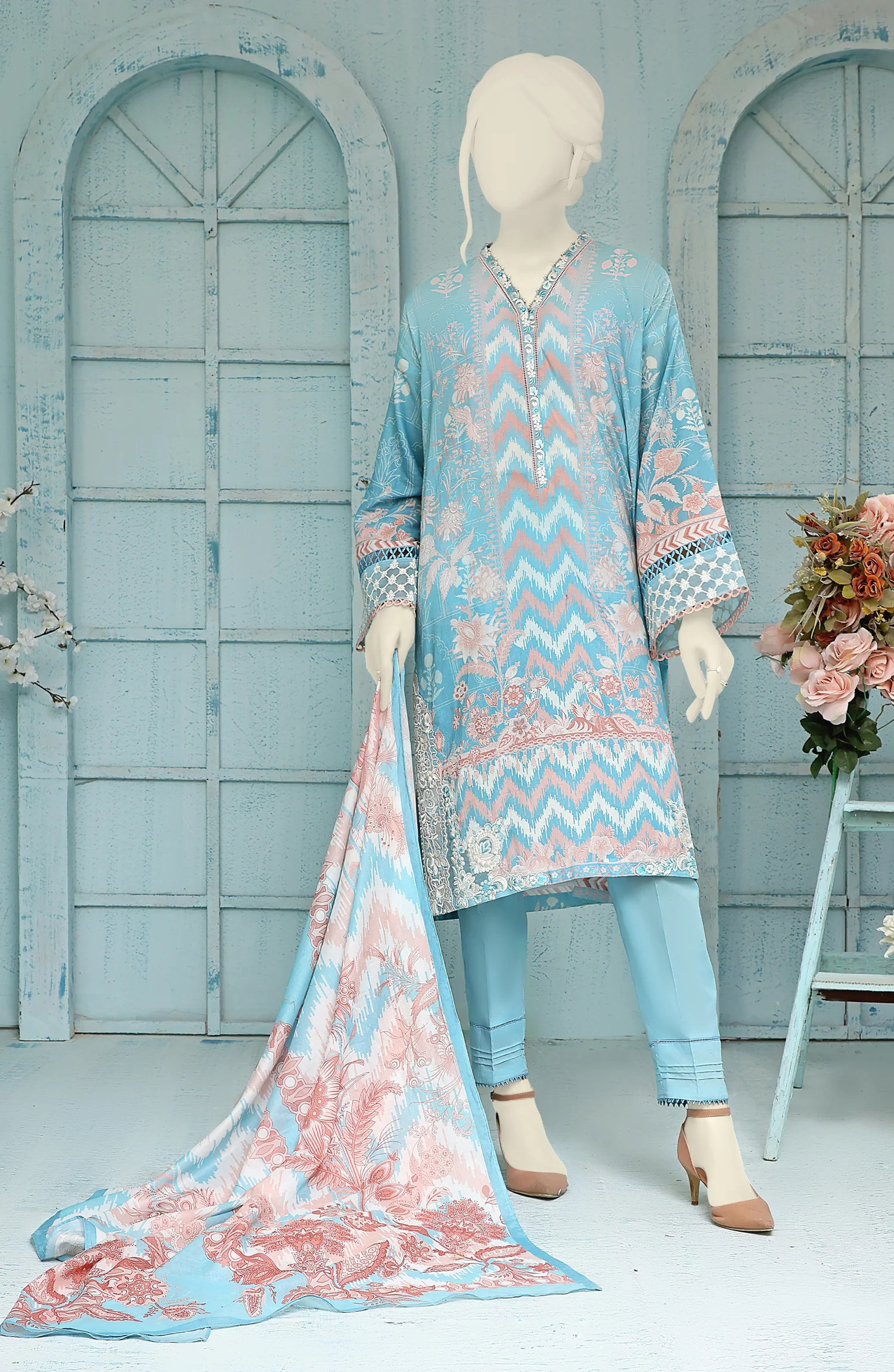 EID FESTIVE'22 WAVERLY STEM DIGITAL PRINT 3PC UNSTITCHED