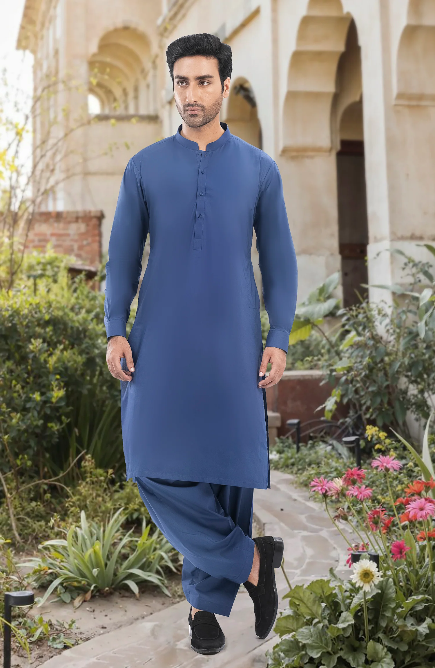 ELECTRIC BLUE 100% COTTON KAMEEZ SHALWAR