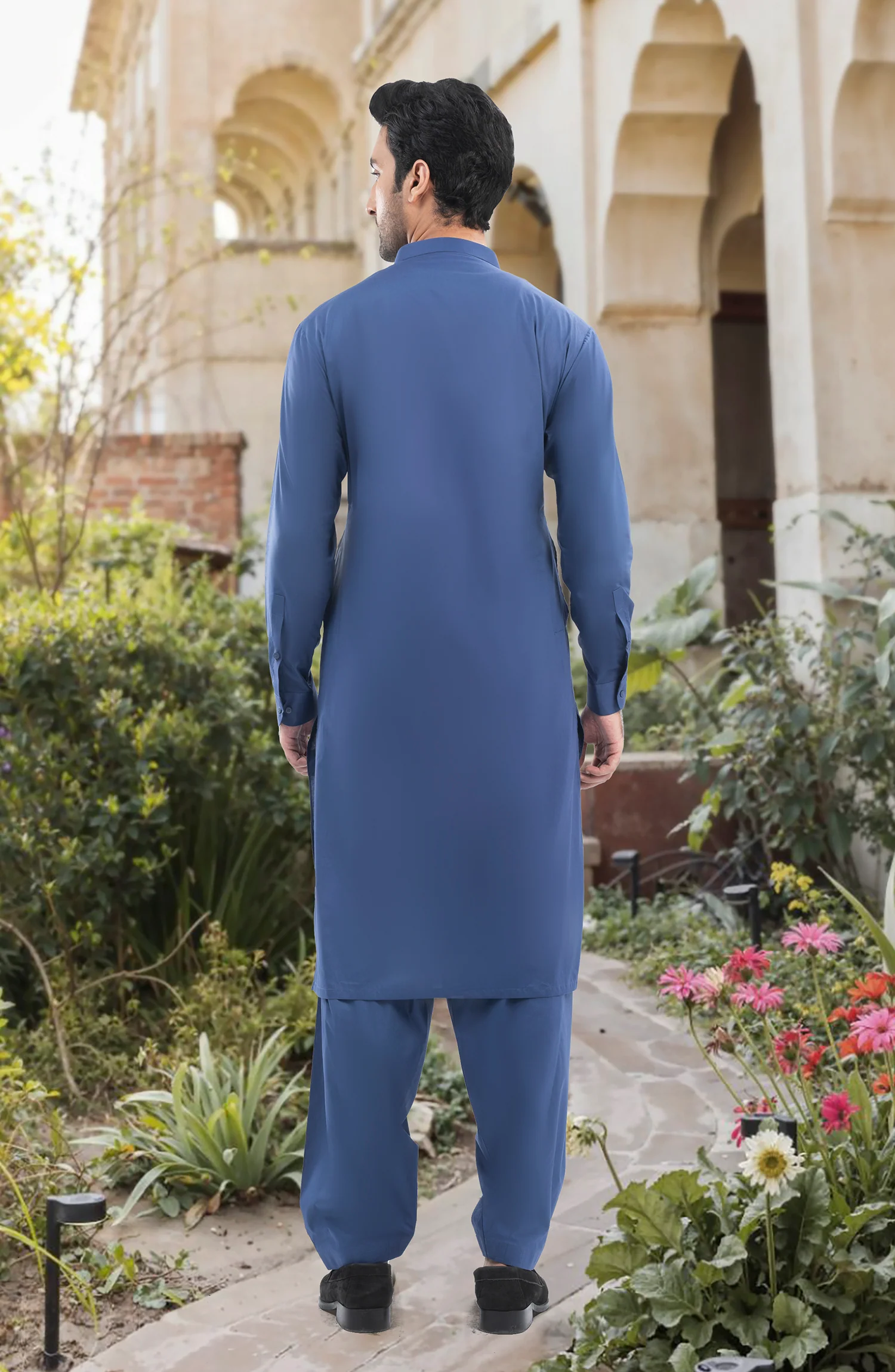 ELECTRIC BLUE 100% COTTON KAMEEZ SHALWAR - Image 5