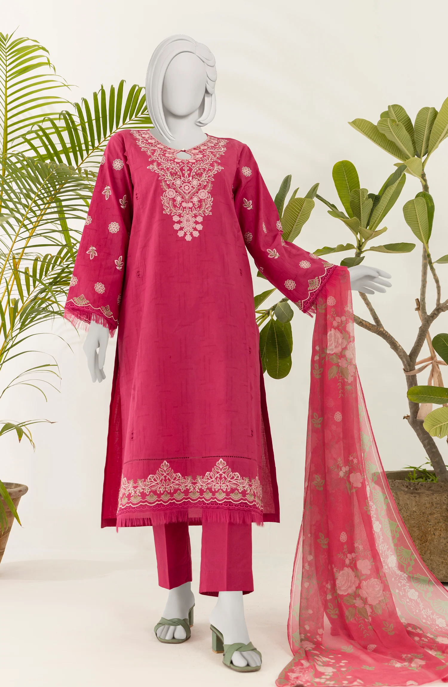 EMBROIDERED 3PC UNSTITCHED
