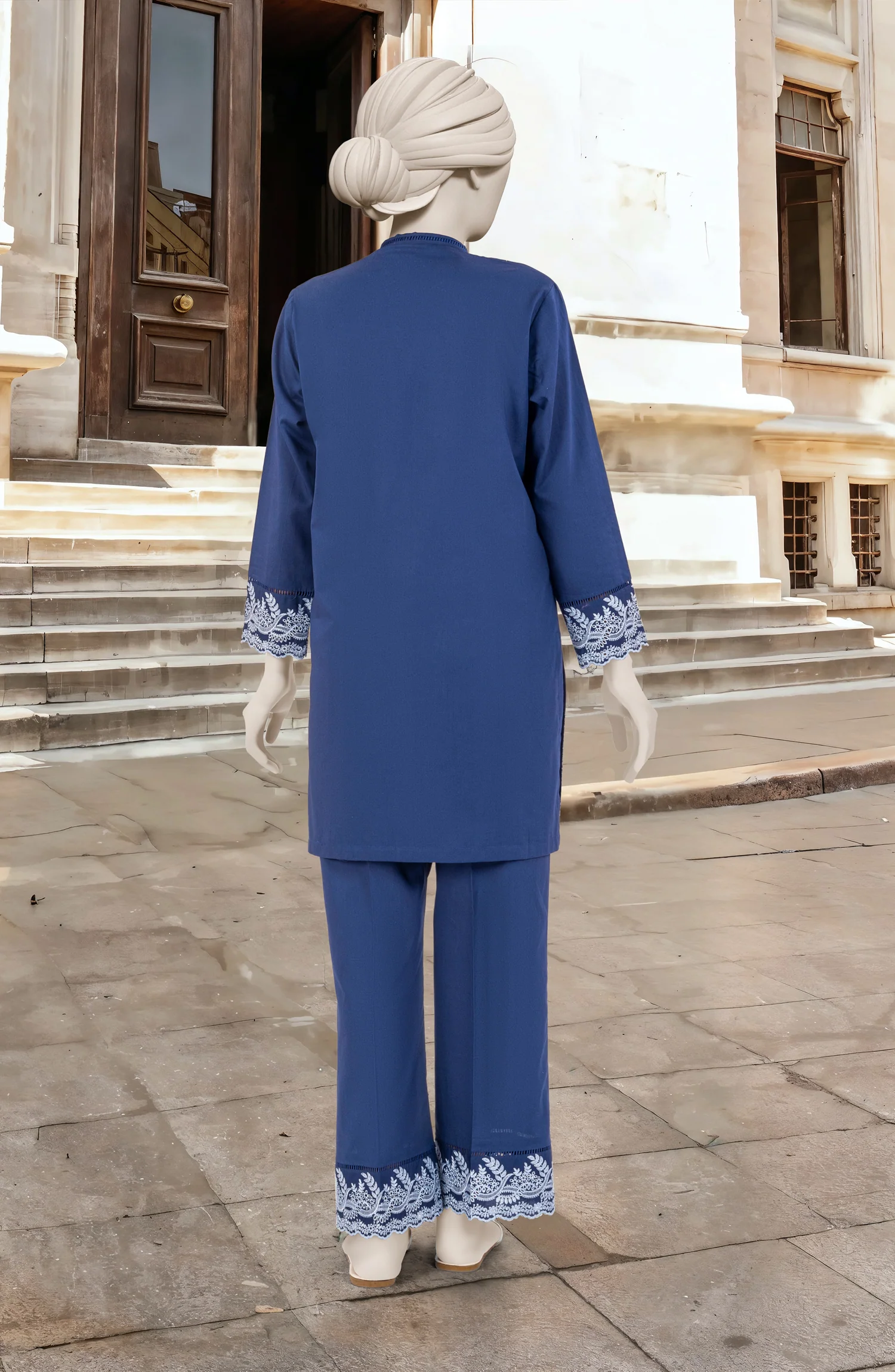 EMBROIDERED CAMBRIC STITCHED 2 PIECE - Image 5