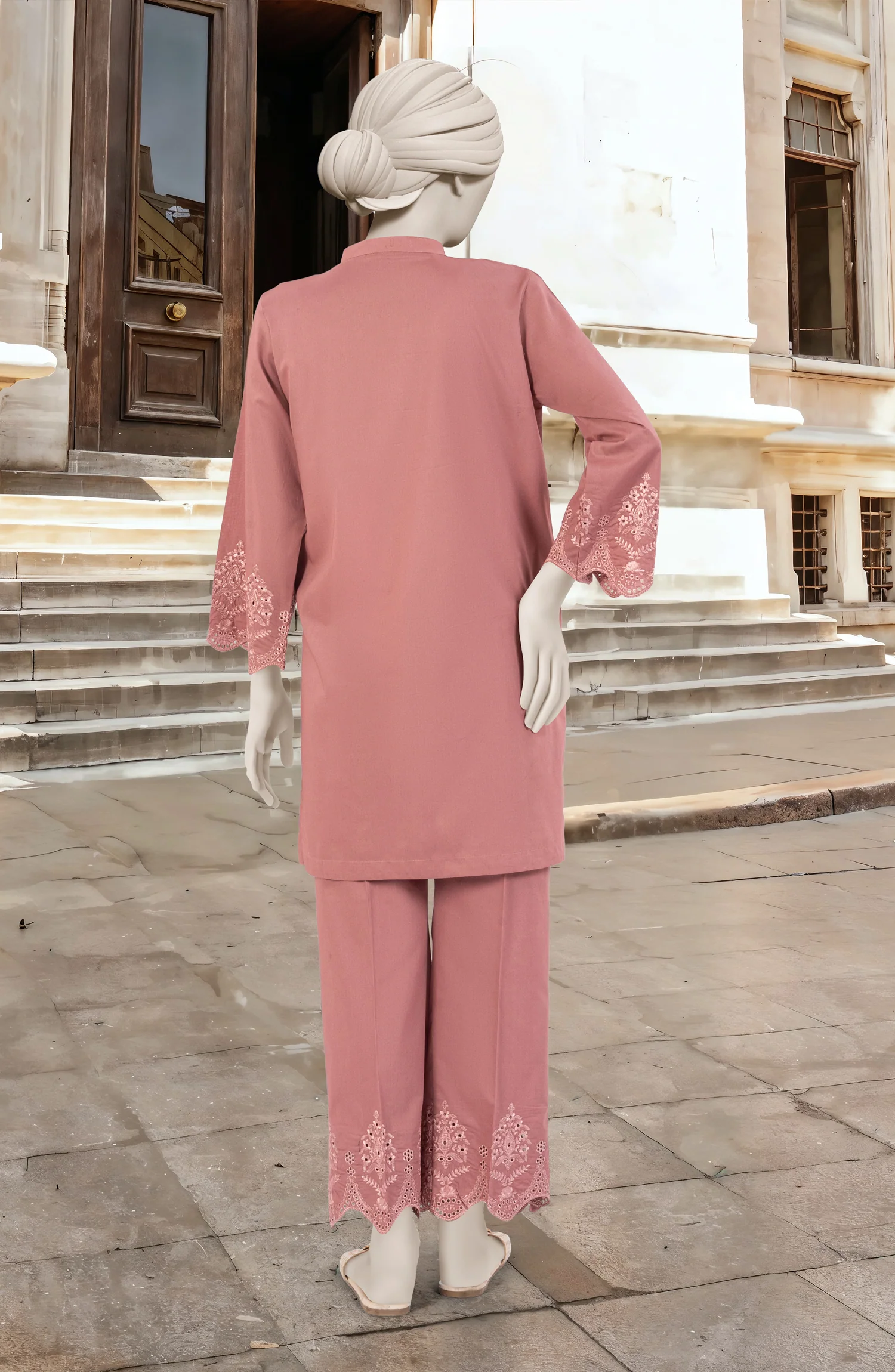 EMBROIDERED CAMBRIC STITCHED 2 PIECE - Image 5