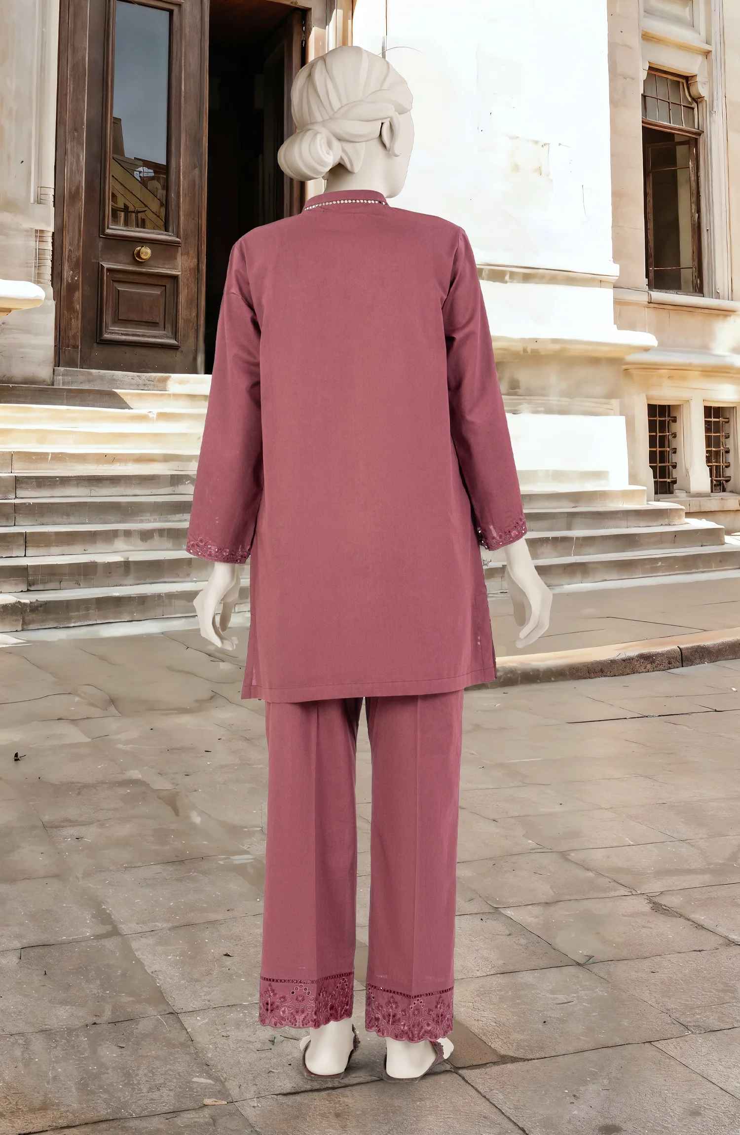 EMBROIDERED CAMBRIC STITCHED 2 PIECE - Image 5