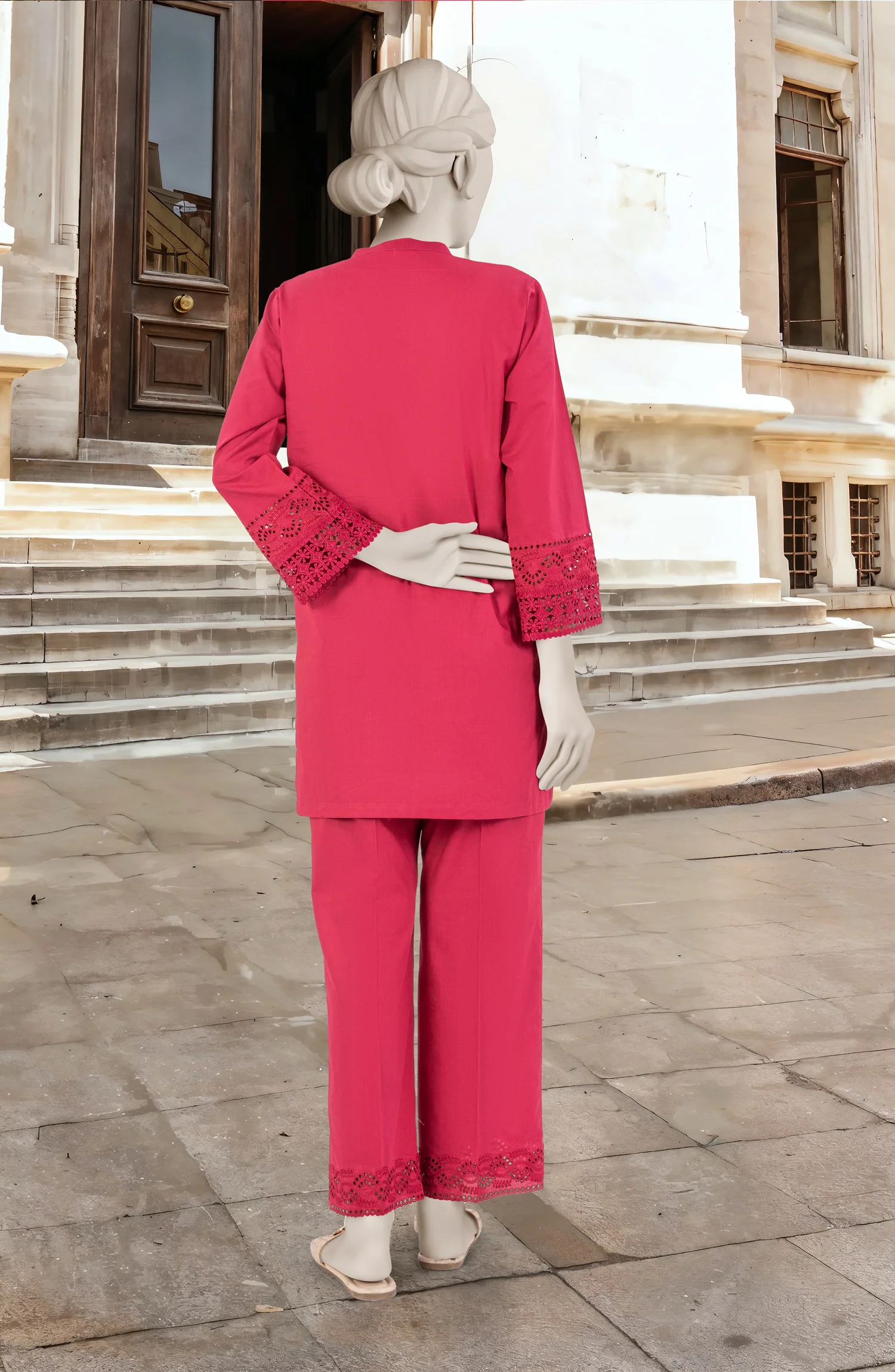 EMBROIDERED CAMBRIC STITCHED 2 PIECE - Image 5