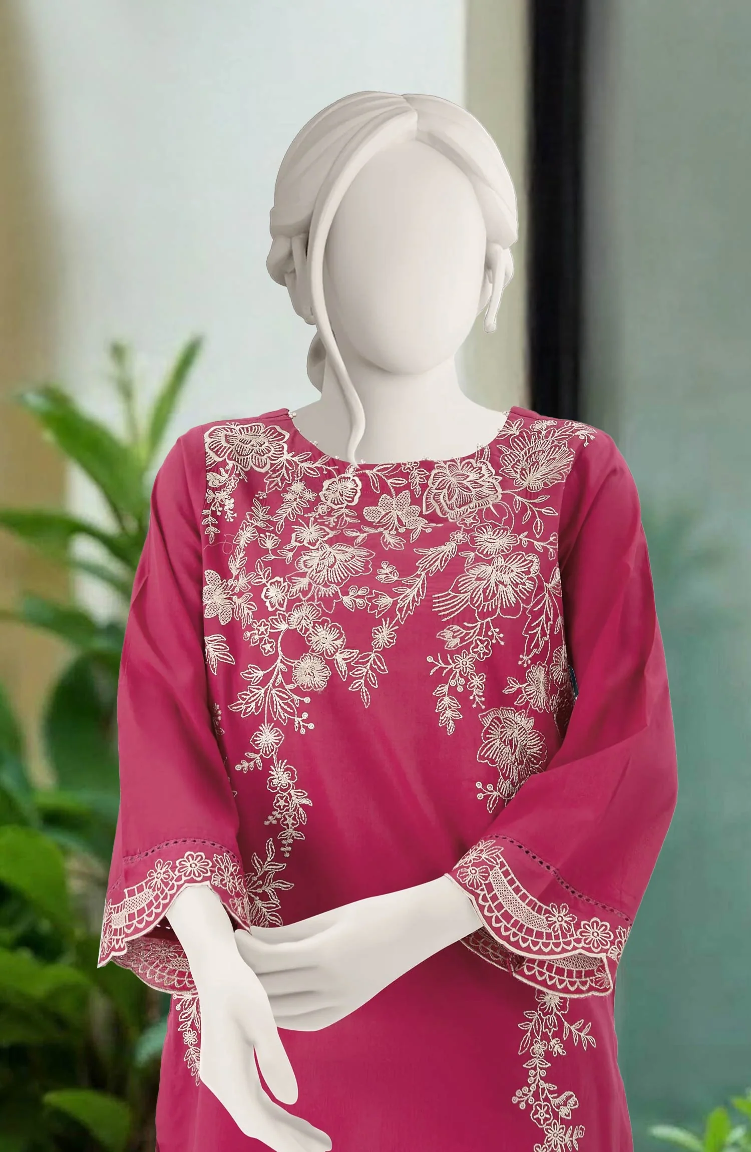 EMBROIDERED CAMBRIC STITCHED 2 PIECE - Image 2