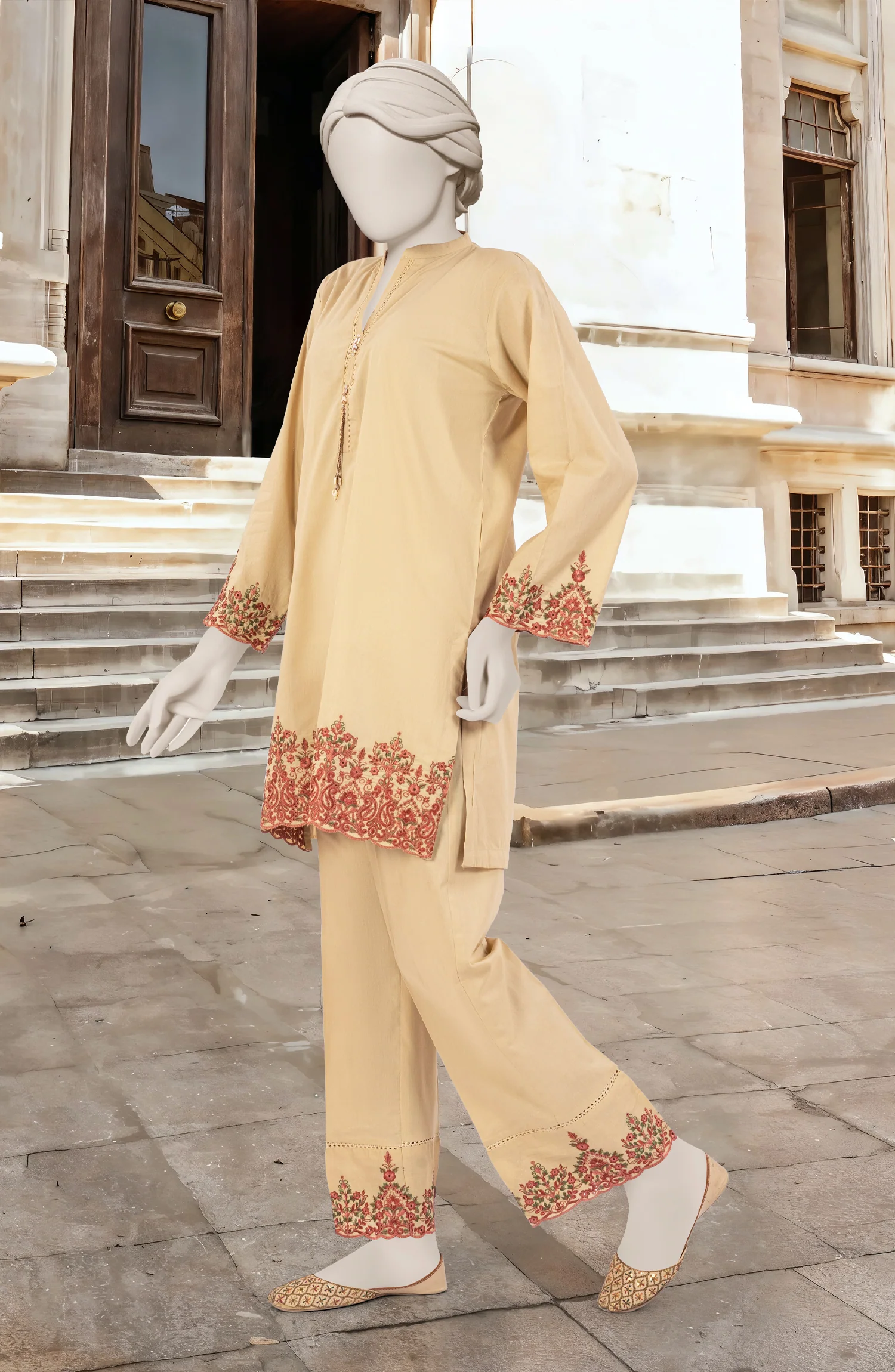 EMBROIDERED CAMBRIC STITCHED 2 PIECE - Image 5