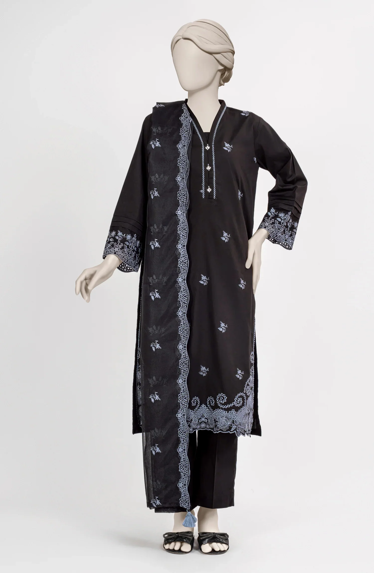EMBROIDERED CAMBRIC STITCHED 3 PIECE - Image 5