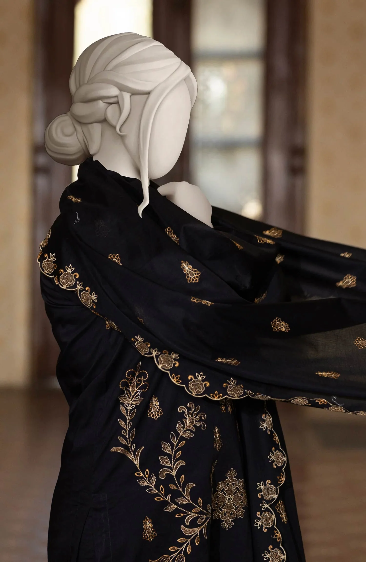 EMBROIDERED CAMBRIC STITCHED 3 PIECE - Image 3