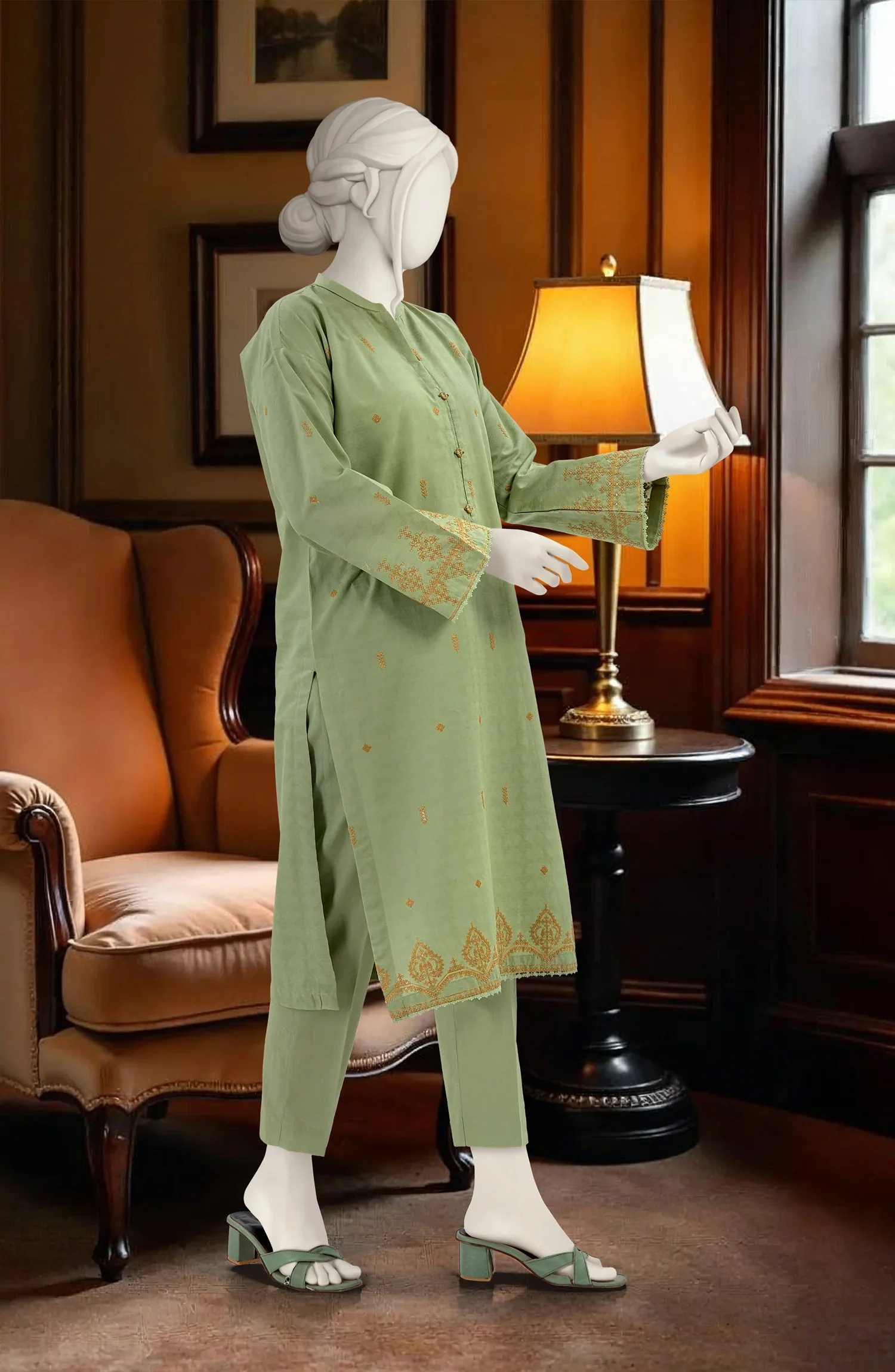 EMBROIDERED JACQUARD STITCHED 2 PIECE - Image 4