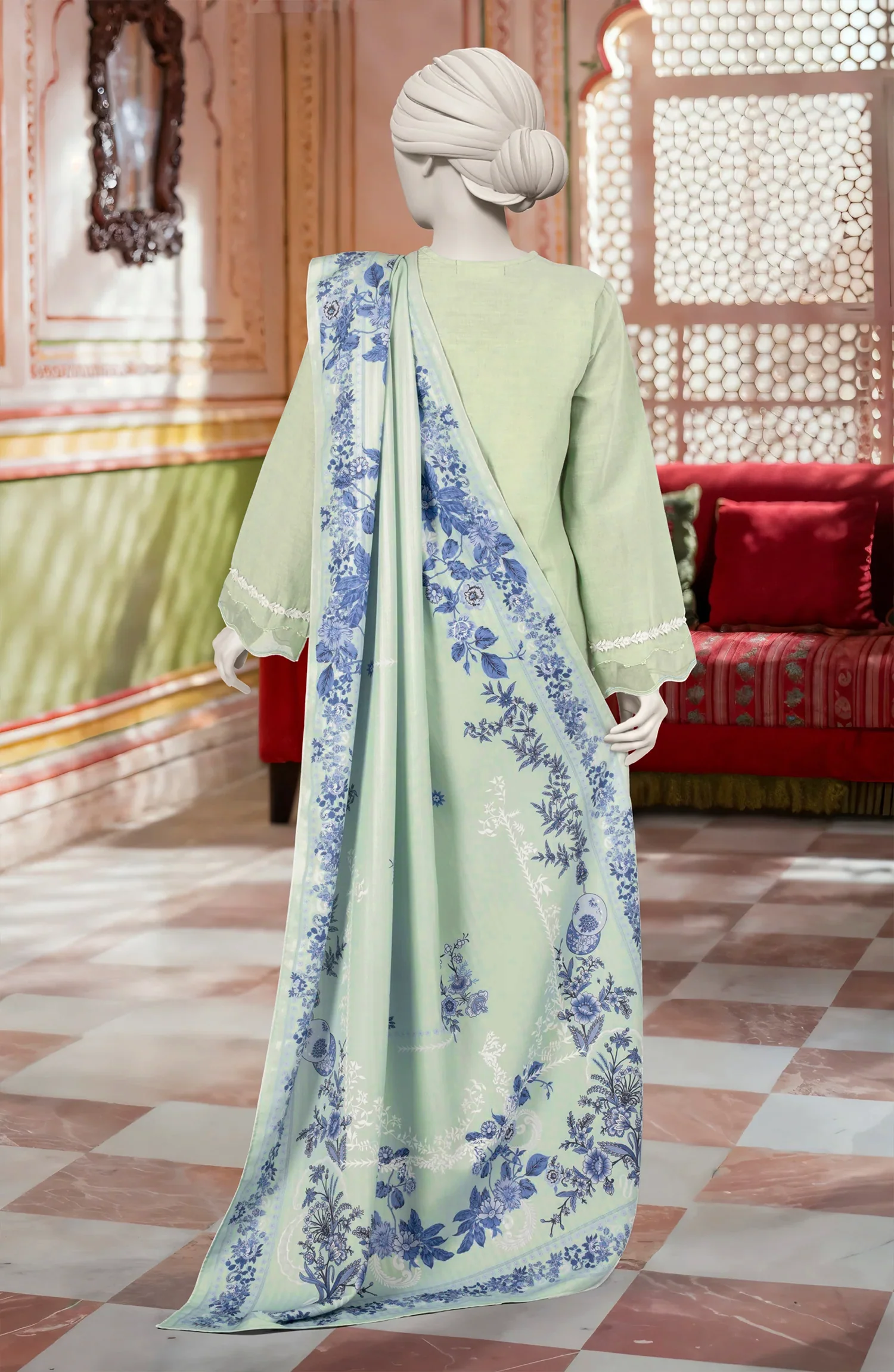 EMBROIDERED KHADDAR 3PCS UNSTITCHED - Image 3