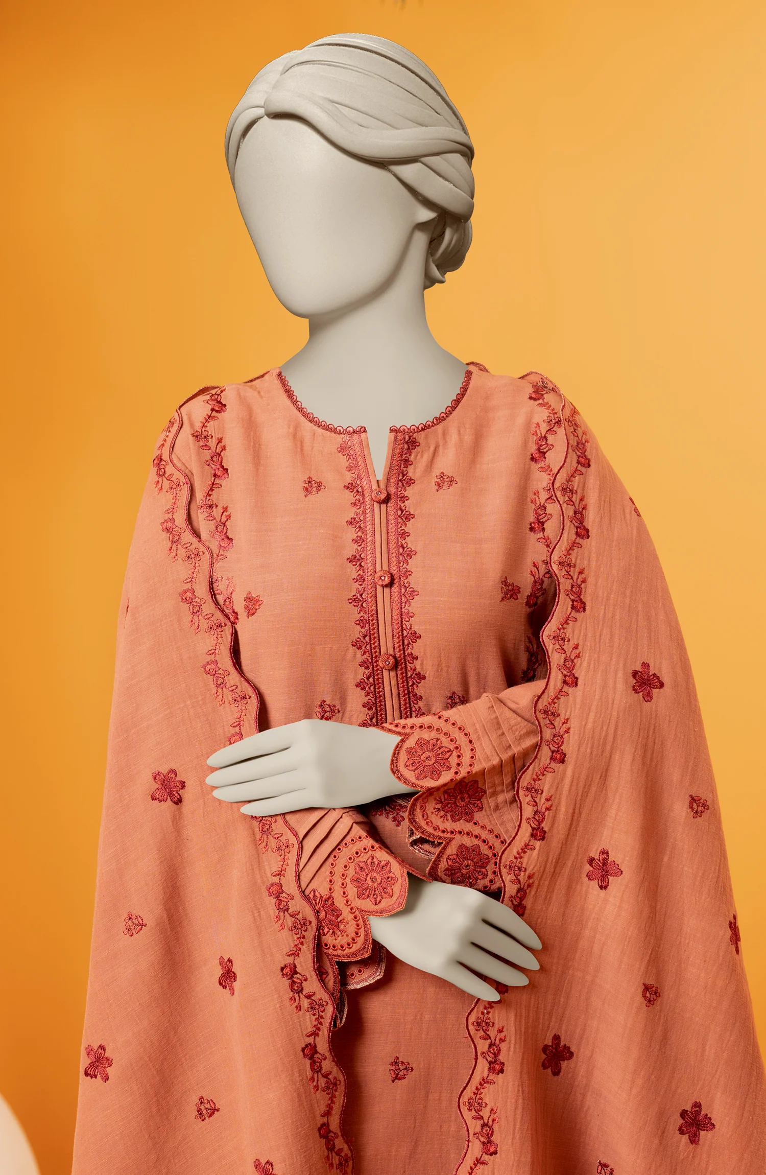 EMBROIDERED KHADDAR 3PCS UNSTITCHED - Image 2