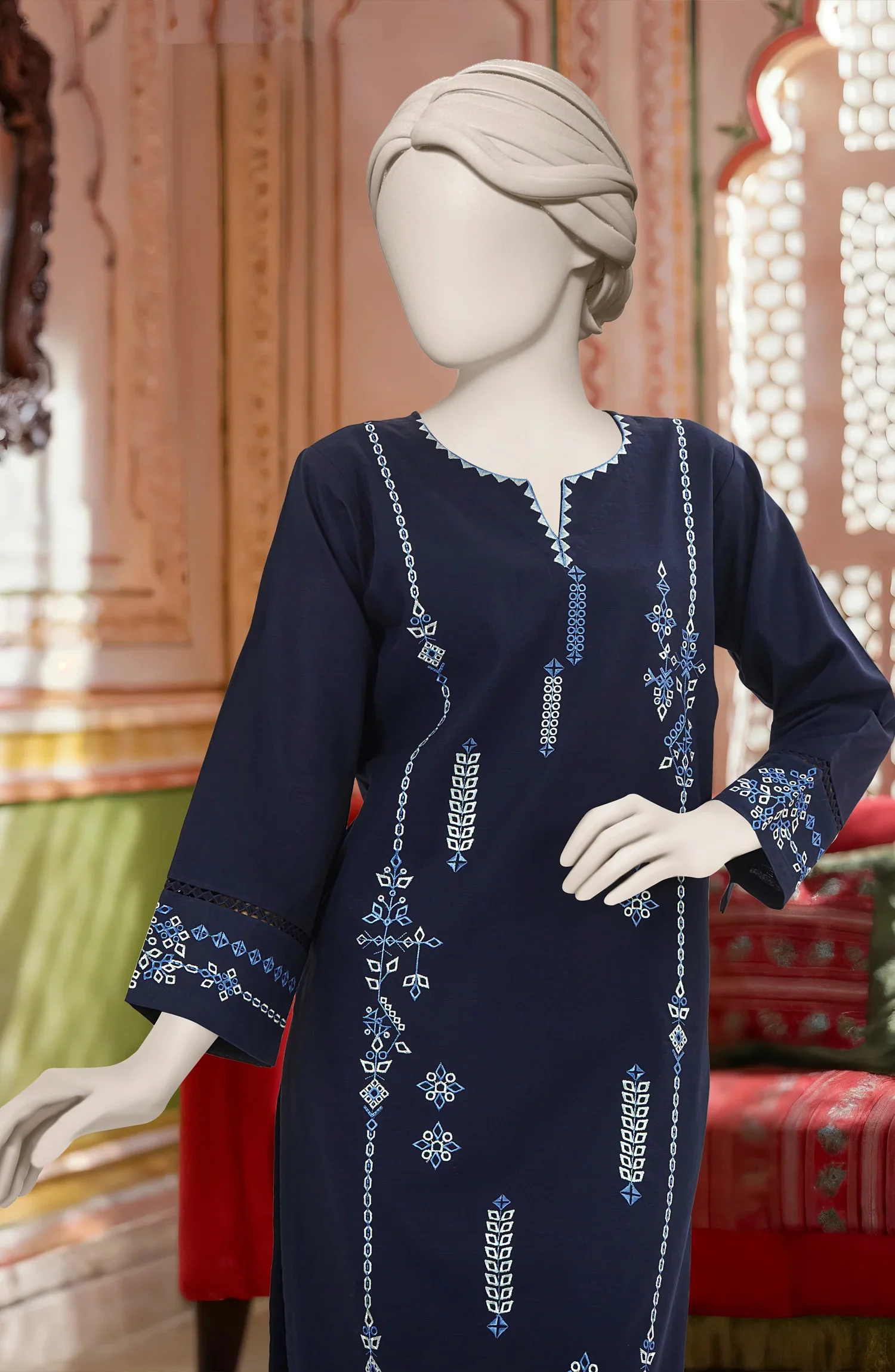 EMBROIDERED KHADDAR STITCHED 2 PIECE - Image 2