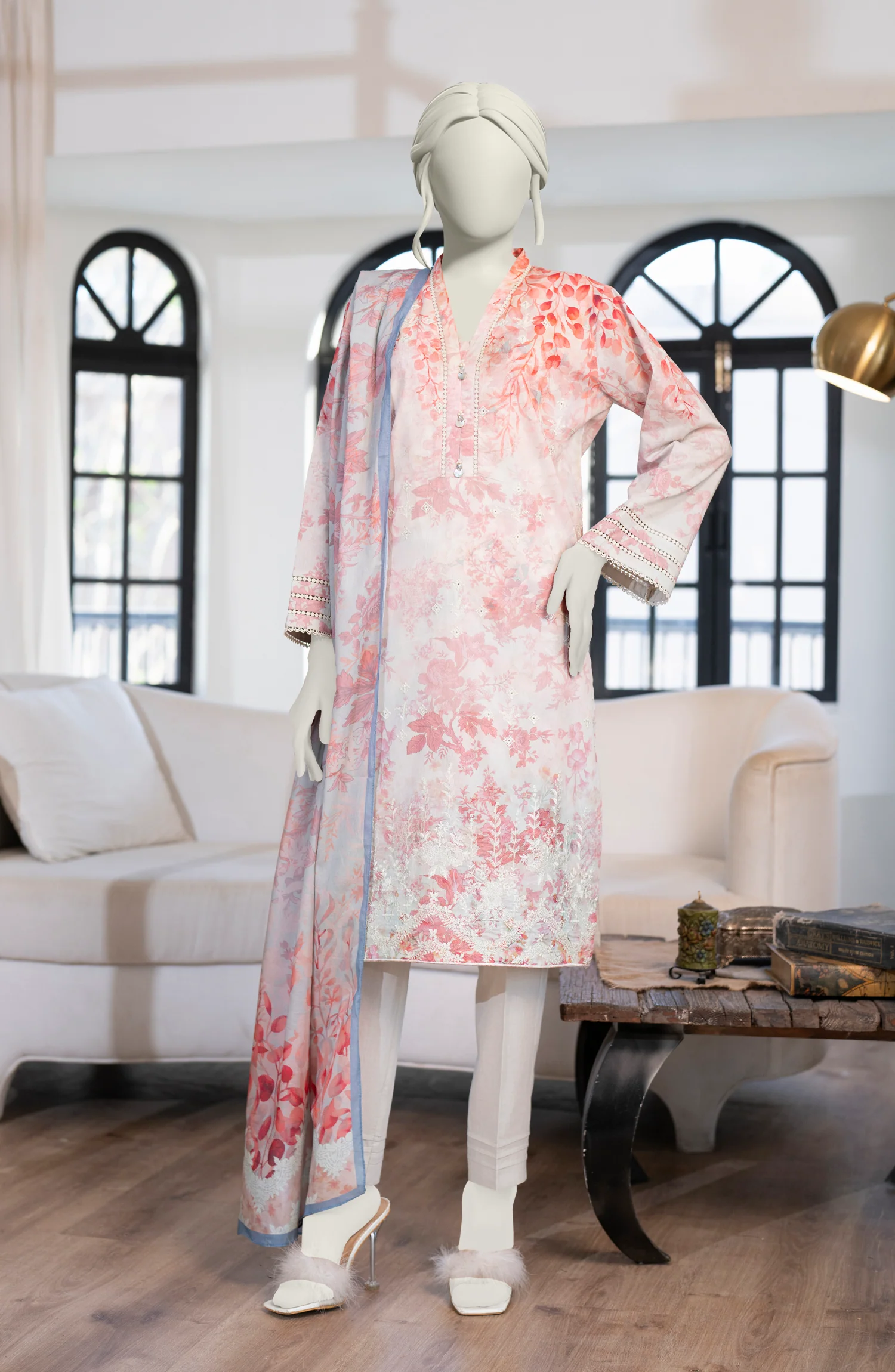 EMBROIDERED LAWN STITCHED 3 PIECE - Image 3